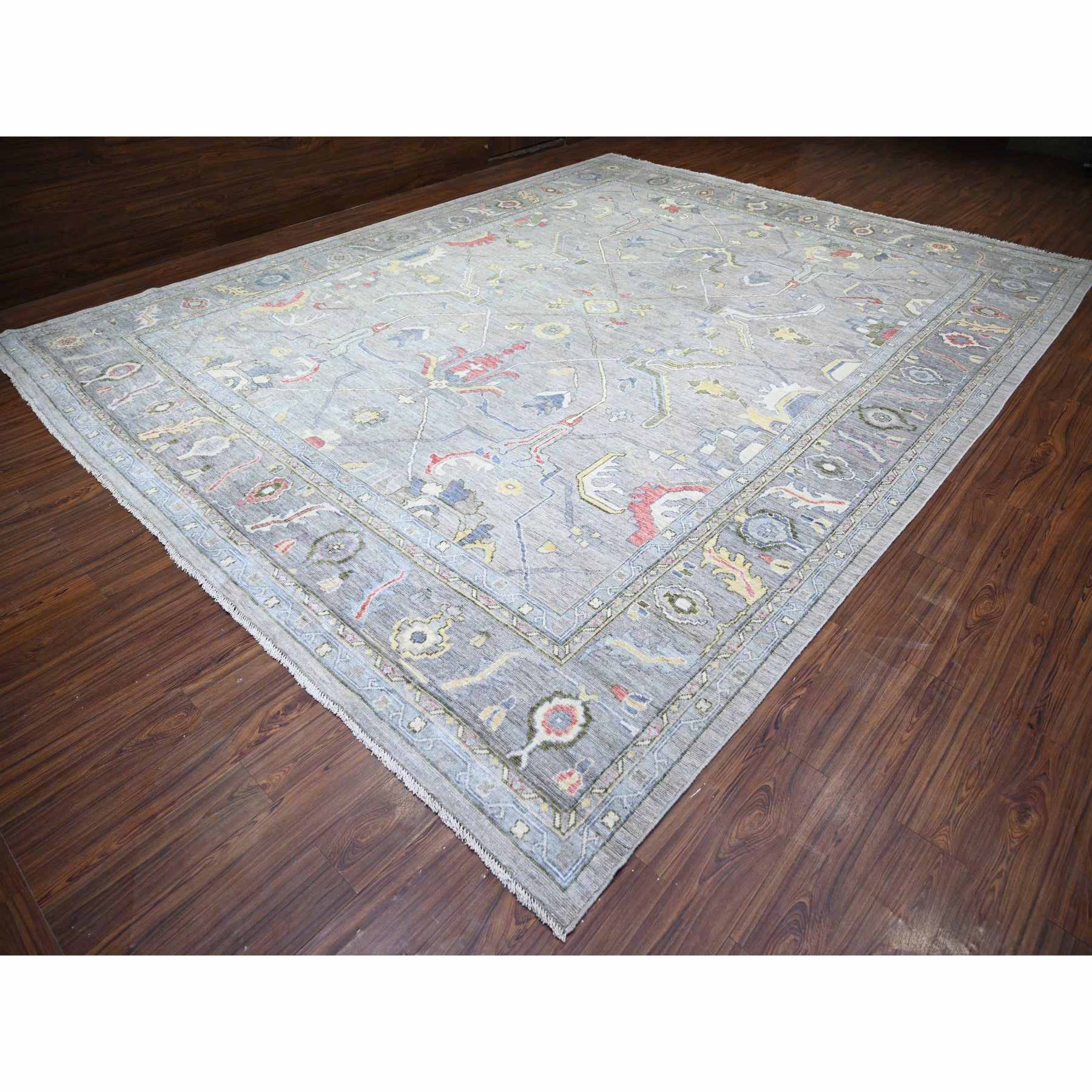 Oushak-And-Peshawar-Hand-Knotted-Rug-371925
