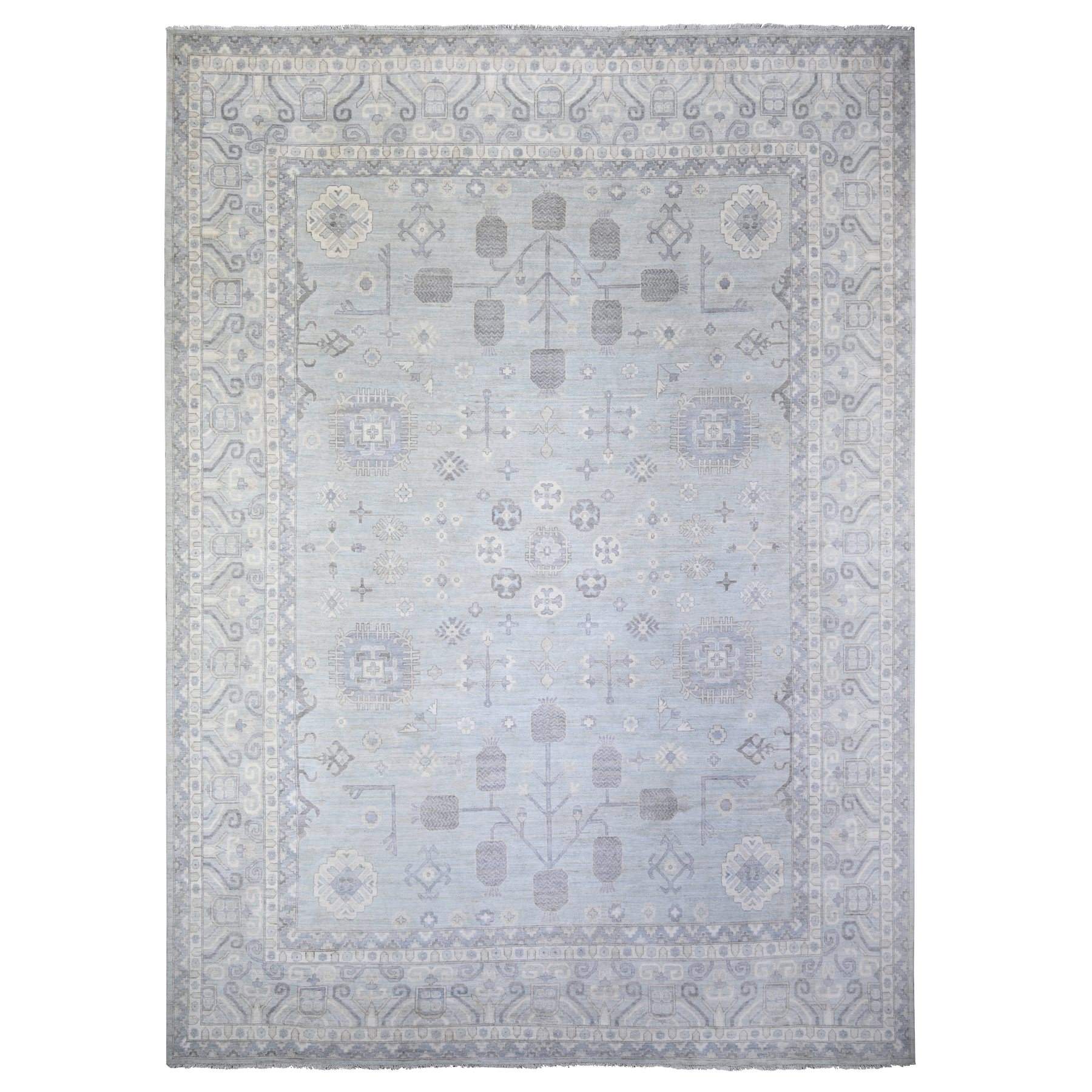 Oushak-And-Peshawar-Hand-Knotted-Rug-372325