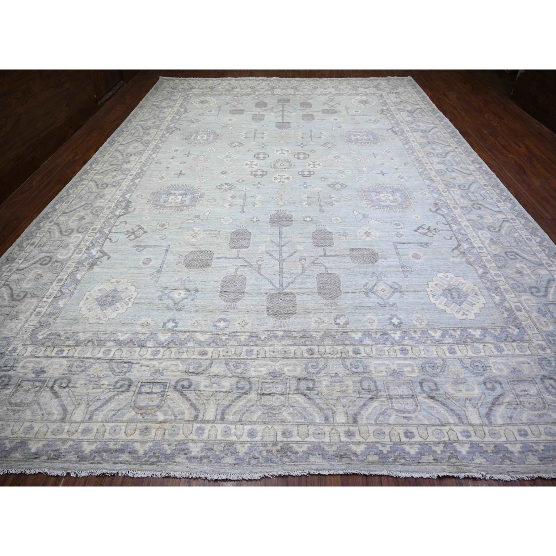 Oushak-And-Peshawar-Hand-Knotted-Rug-372325