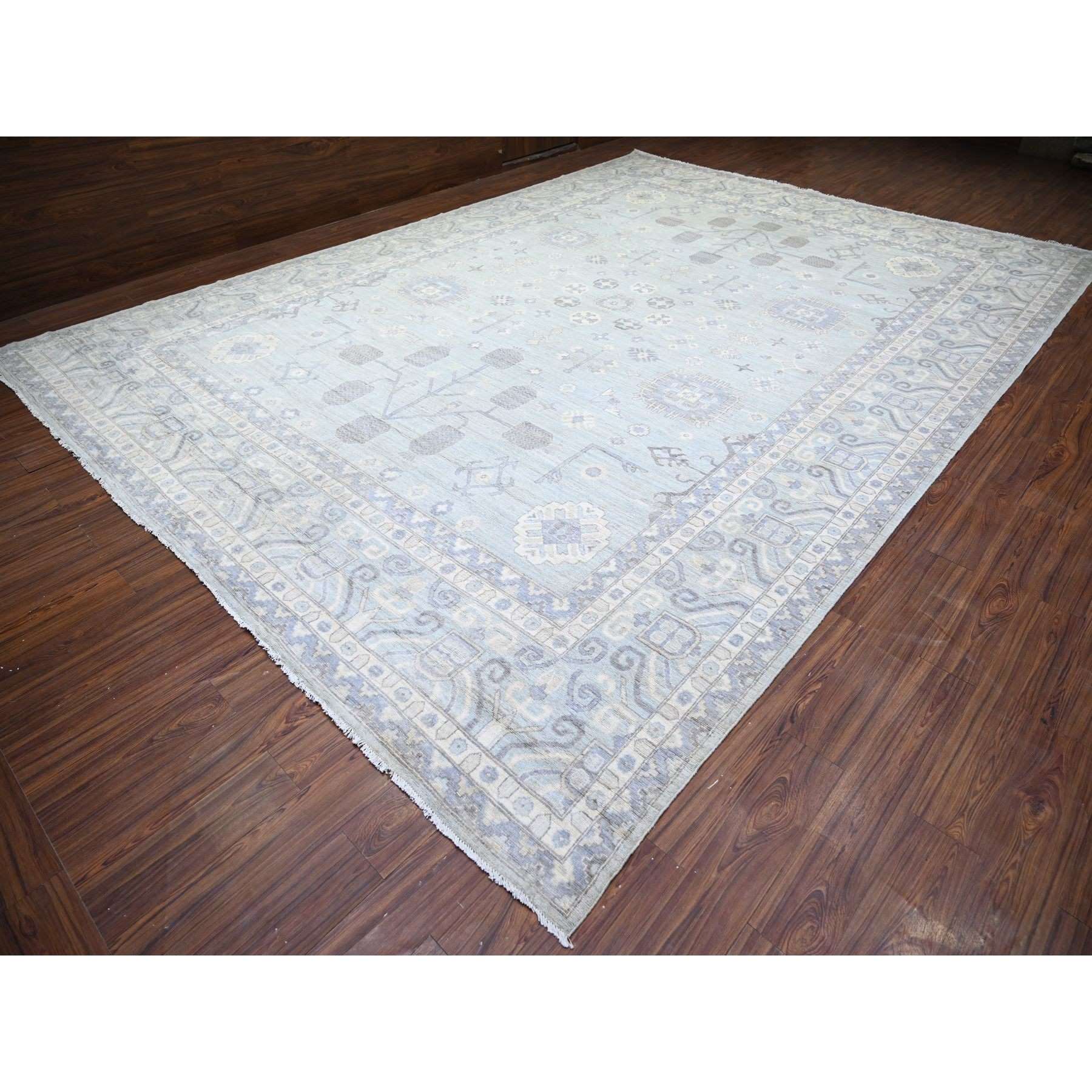 Oushak-And-Peshawar-Hand-Knotted-Rug-372325
