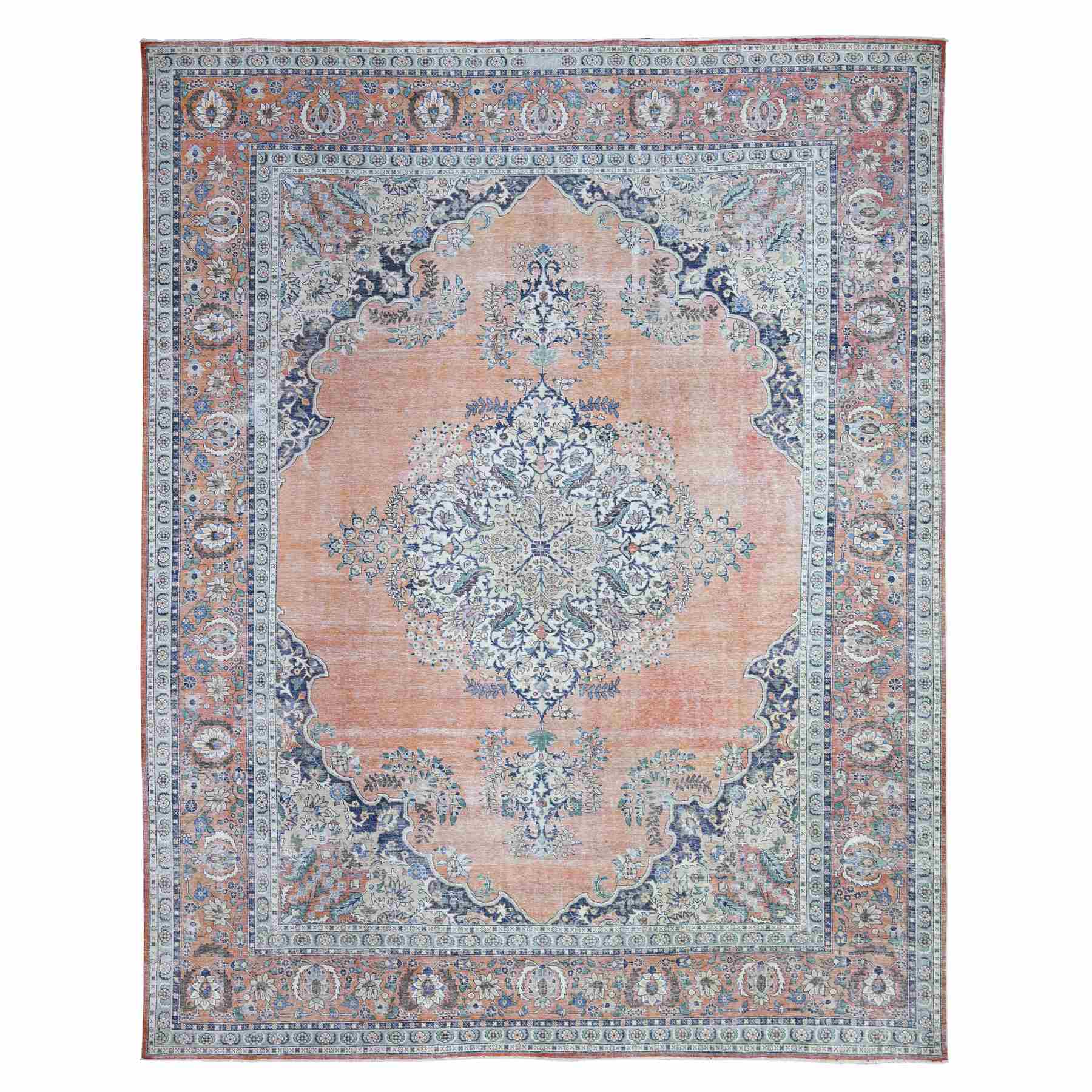 Overdyed-Vintage-Hand-Knotted-Rug-372415