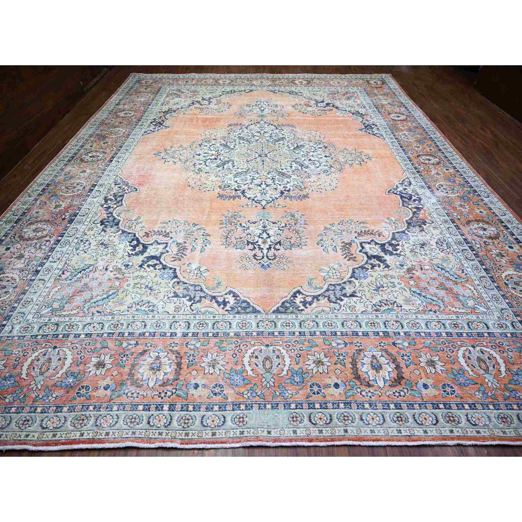 Overdyed-Vintage-Hand-Knotted-Rug-372415