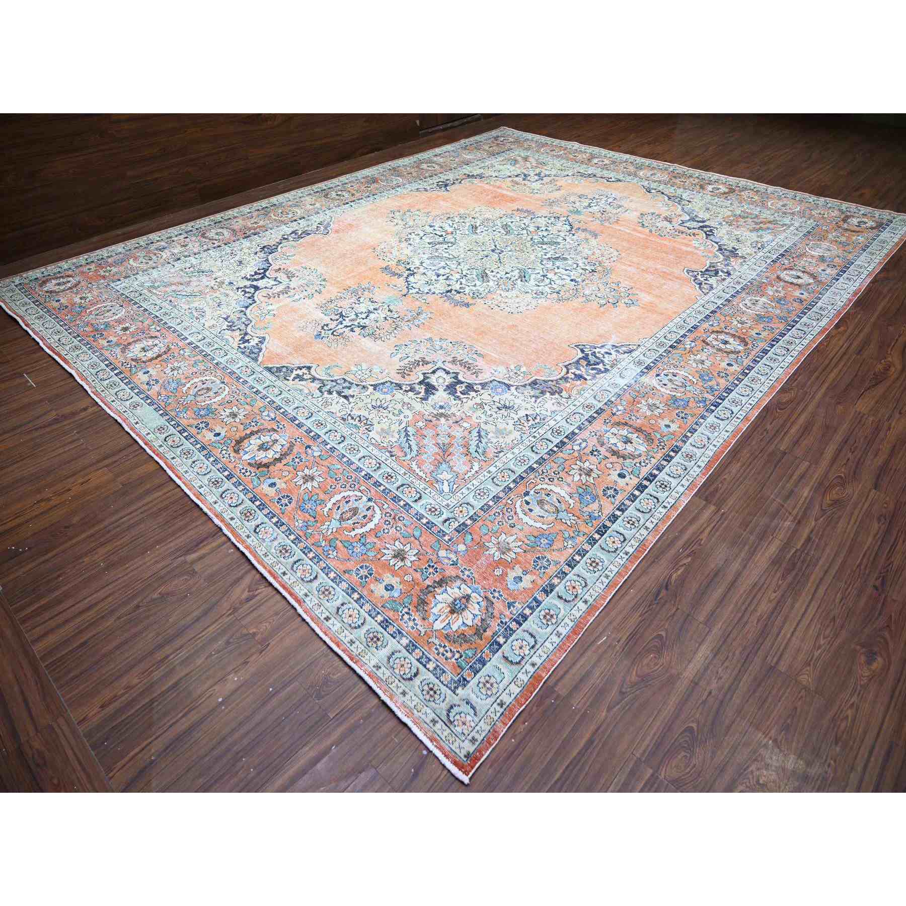 Overdyed-Vintage-Hand-Knotted-Rug-372415
