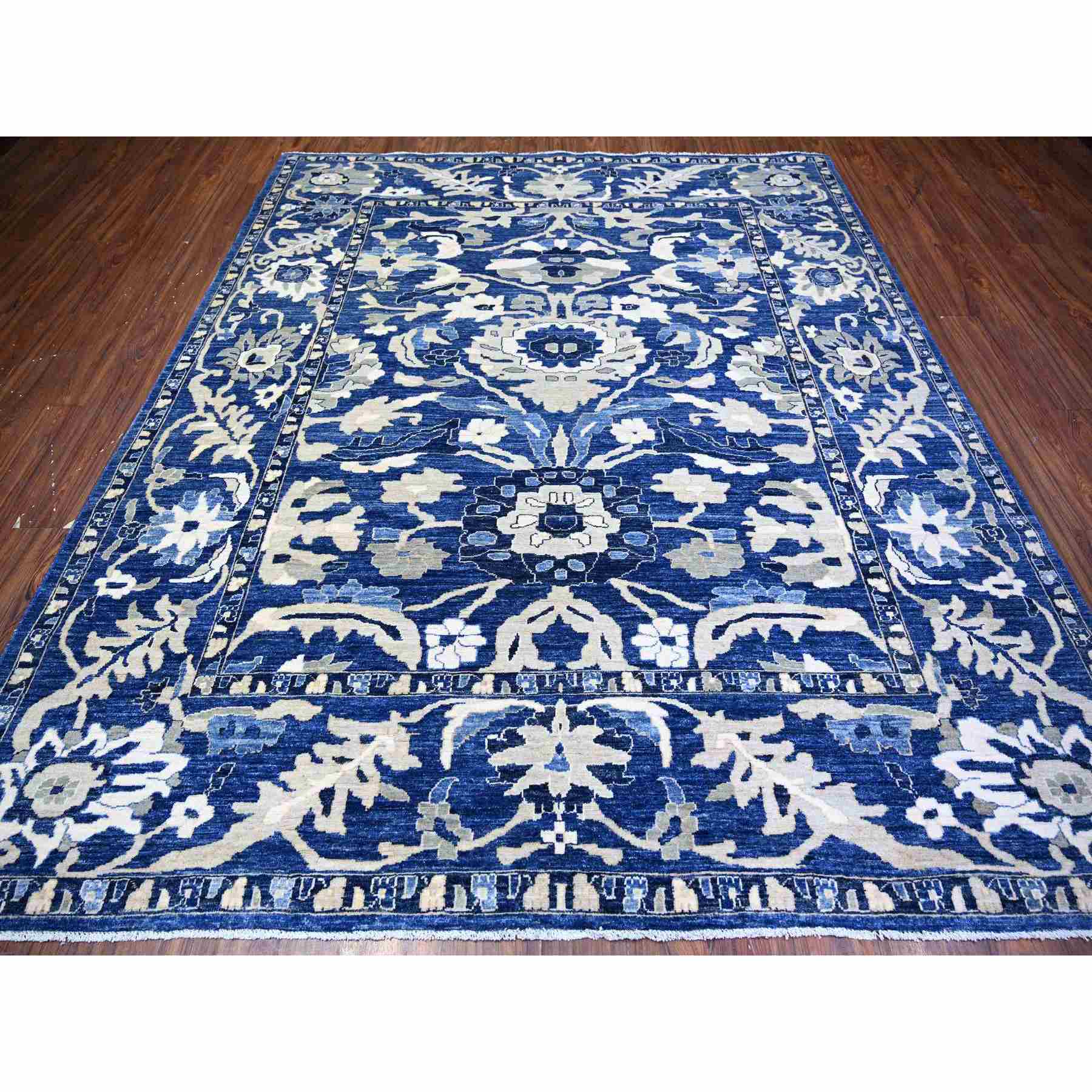 Oushak-And-Peshawar-Hand-Knotted-Rug-372535