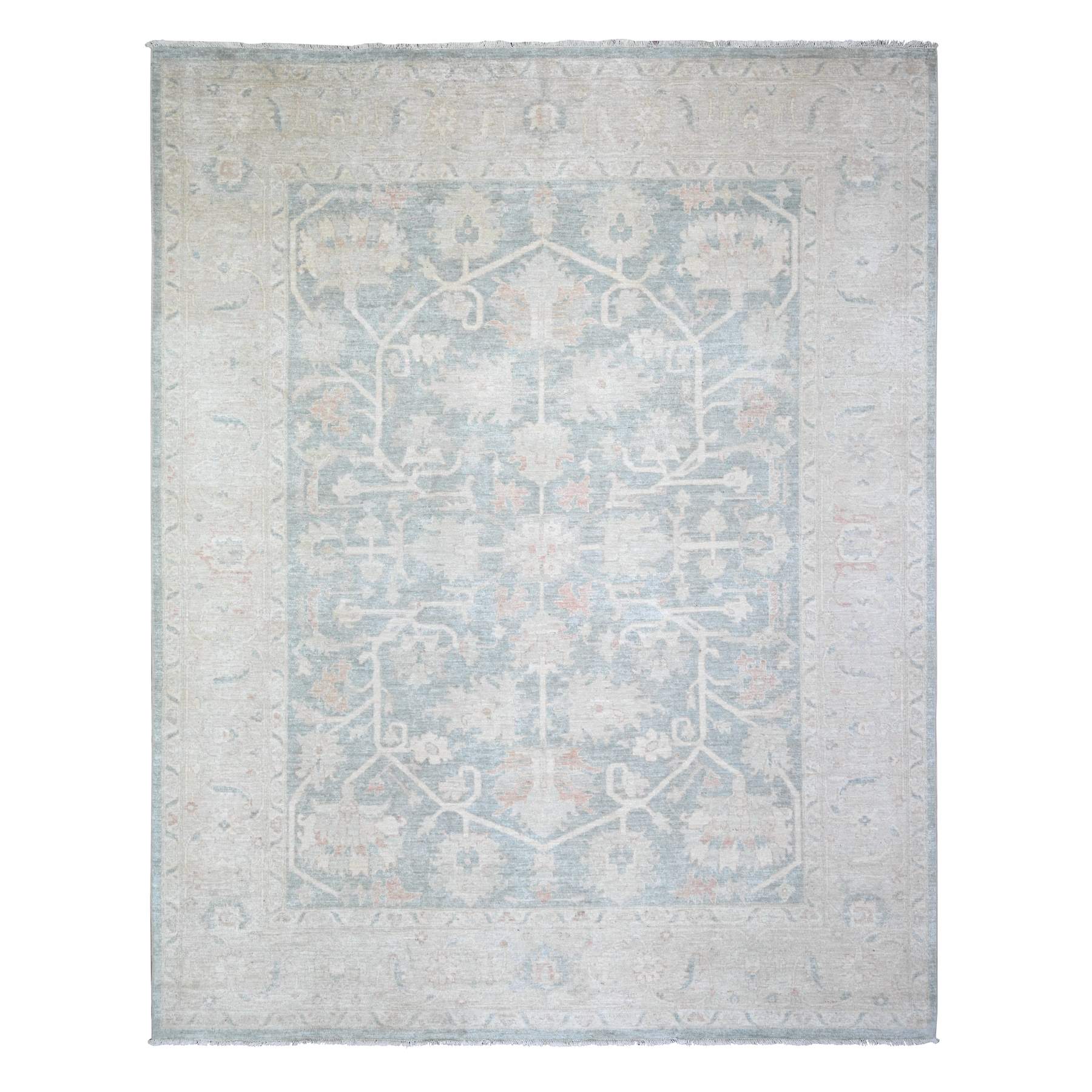 Oushak-And-Peshawar-Hand-Knotted-Rug-372575