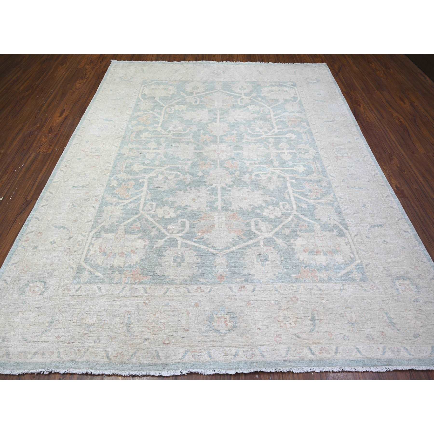 Oushak-And-Peshawar-Hand-Knotted-Rug-372575