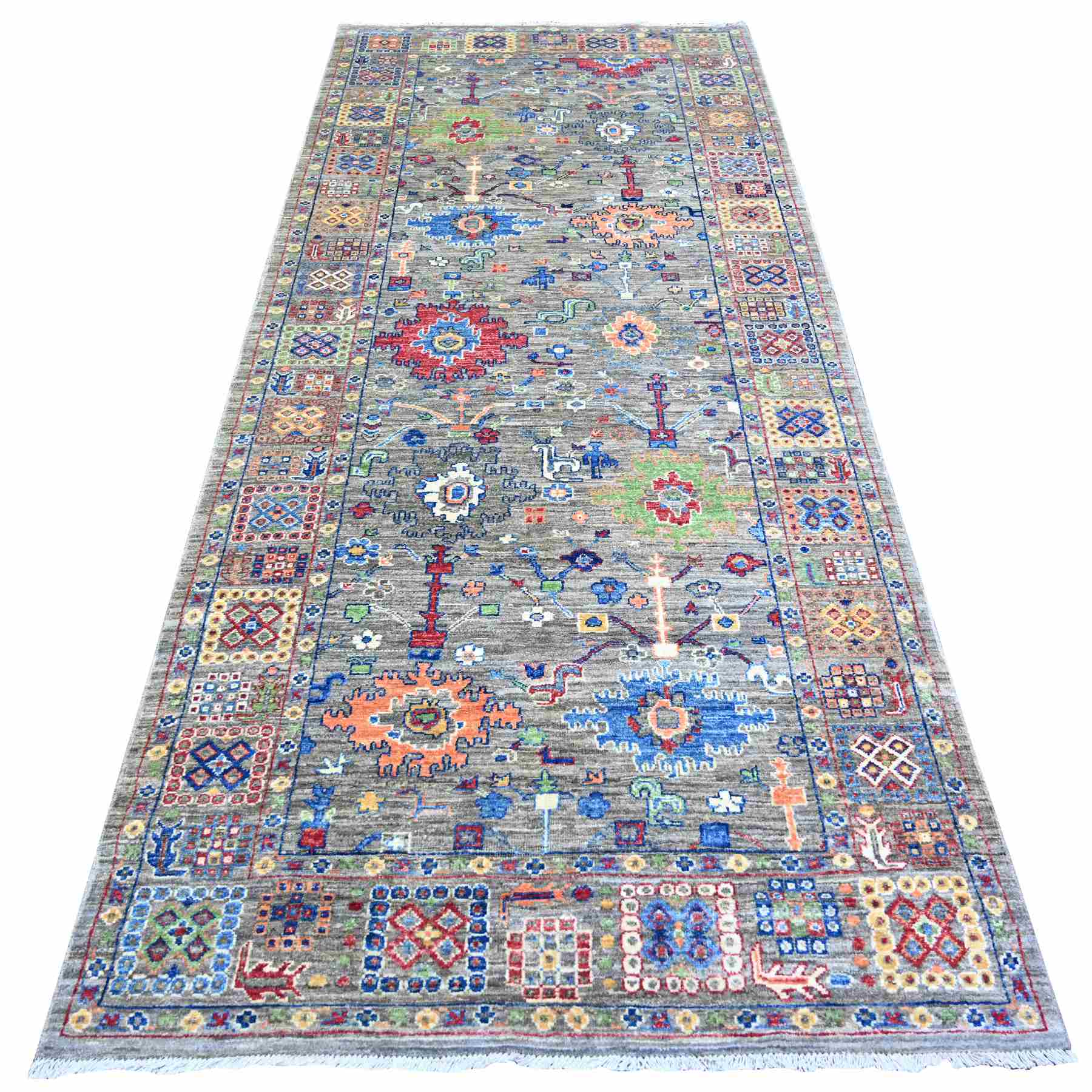Oushak-And-Peshawar-Hand-Knotted-Rug-372800
