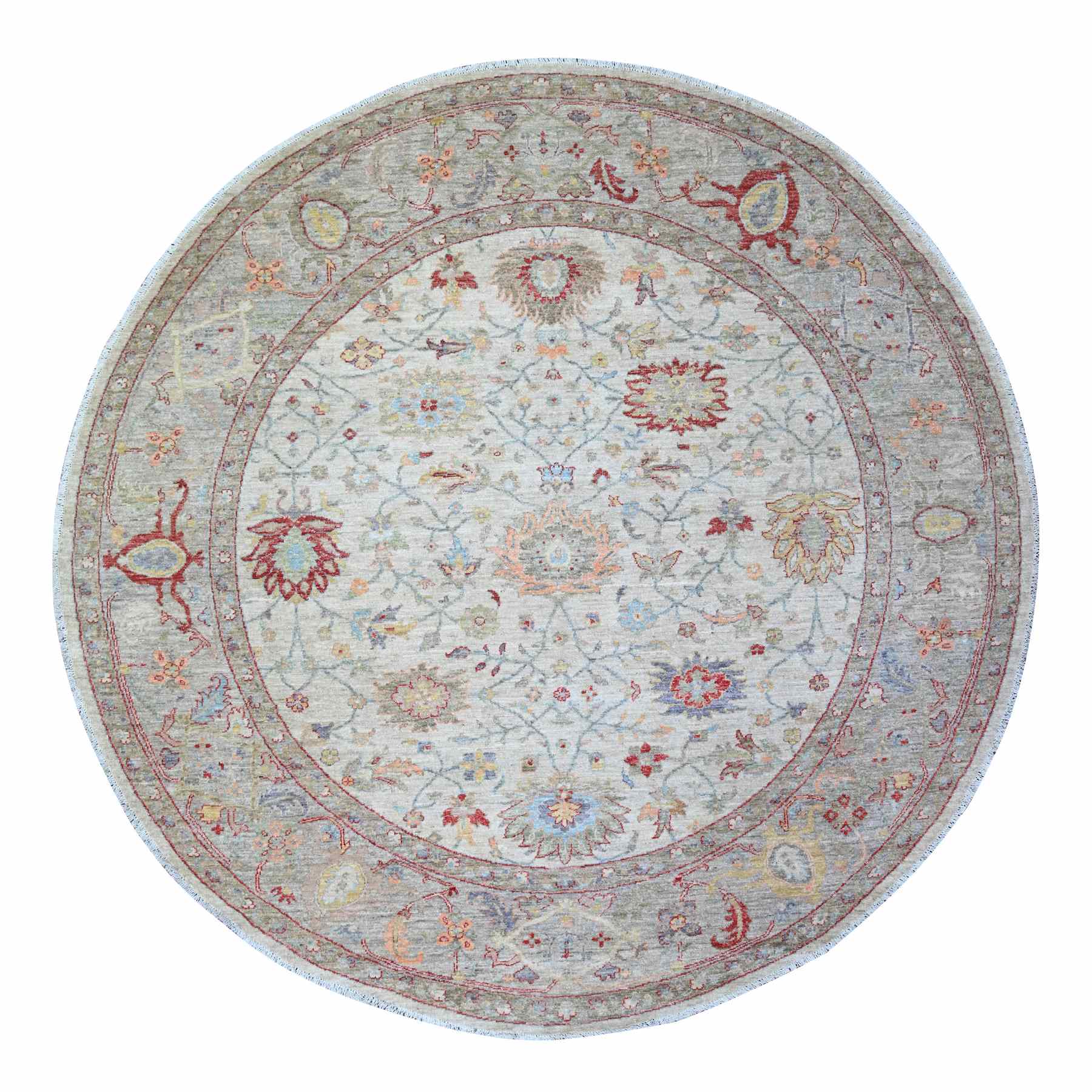 Oushak-And-Peshawar-Hand-Knotted-Rug-372980