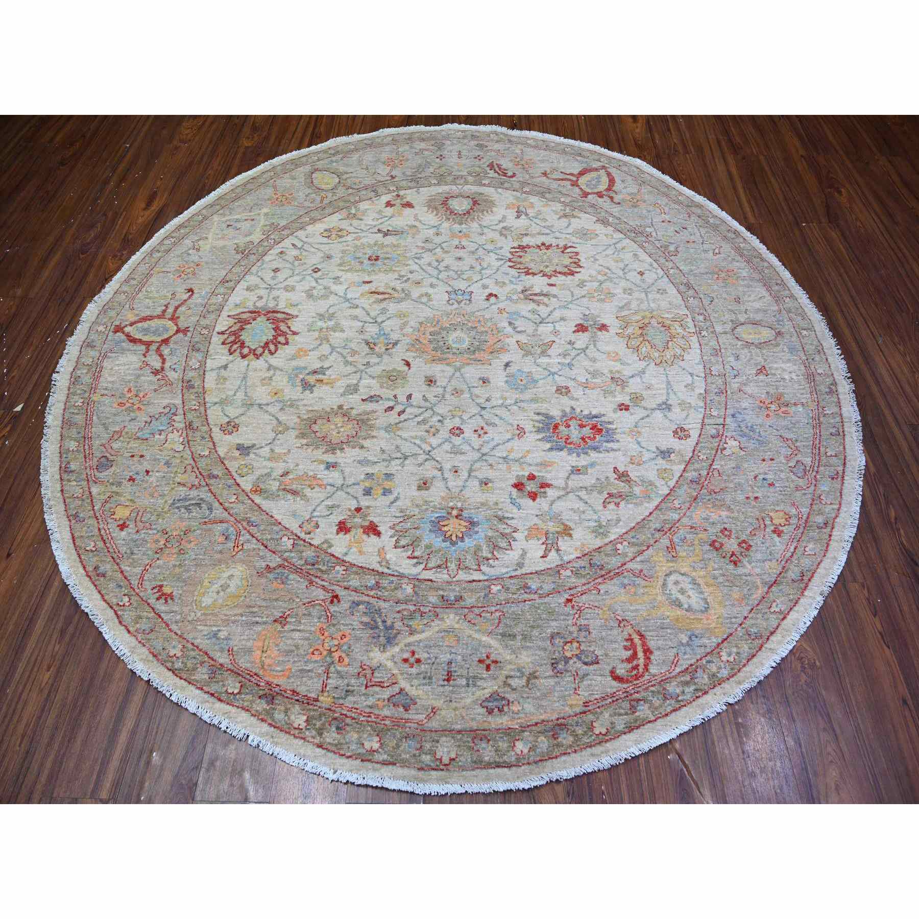 Oushak-And-Peshawar-Hand-Knotted-Rug-372980