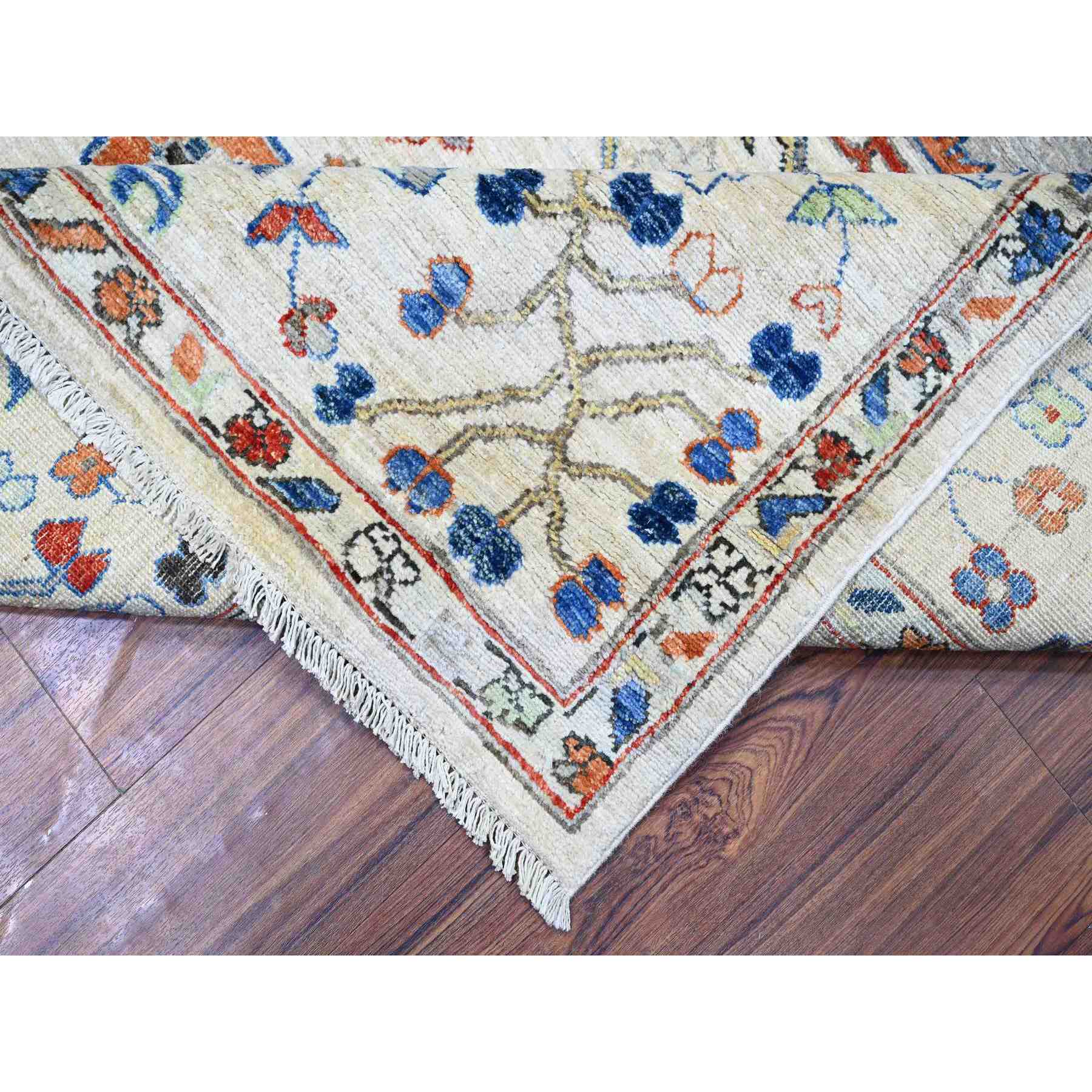 Oushak-And-Peshawar-Hand-Knotted-Rug-373055