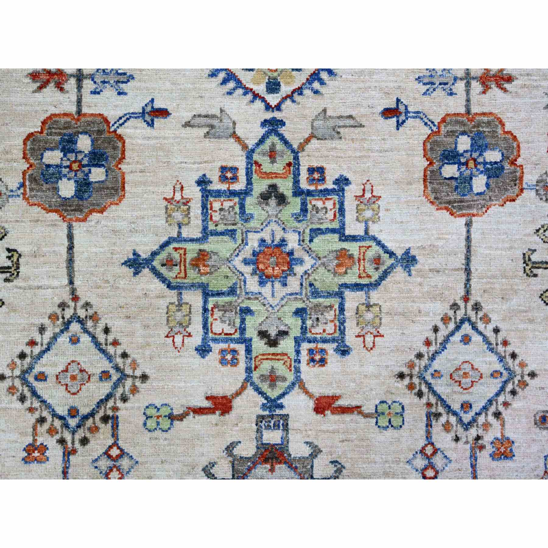 Oushak-And-Peshawar-Hand-Knotted-Rug-373055
