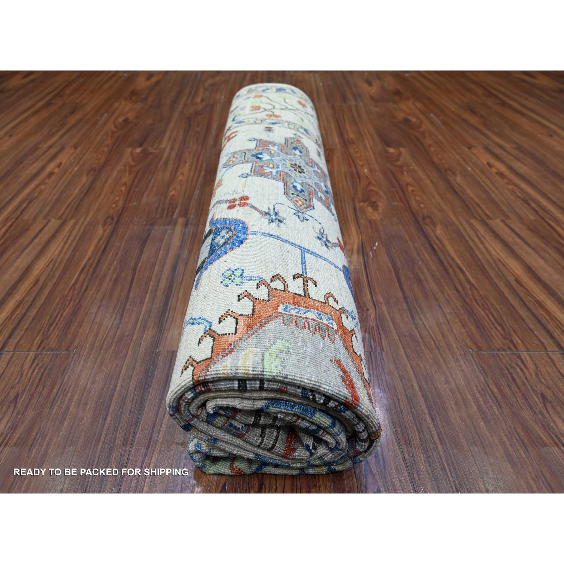 Oushak-And-Peshawar-Hand-Knotted-Rug-373055