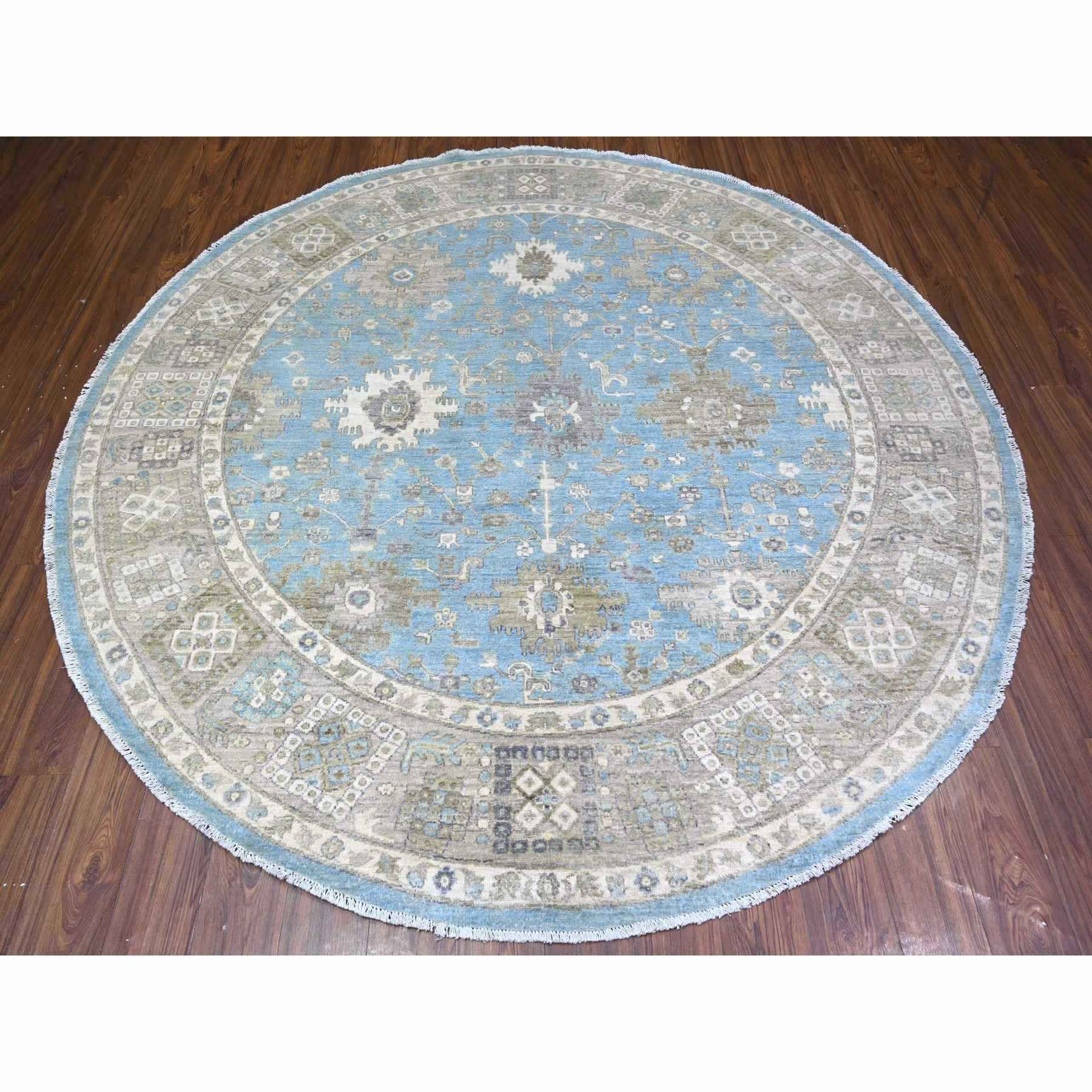 Oushak-And-Peshawar-Hand-Knotted-Rug-373405