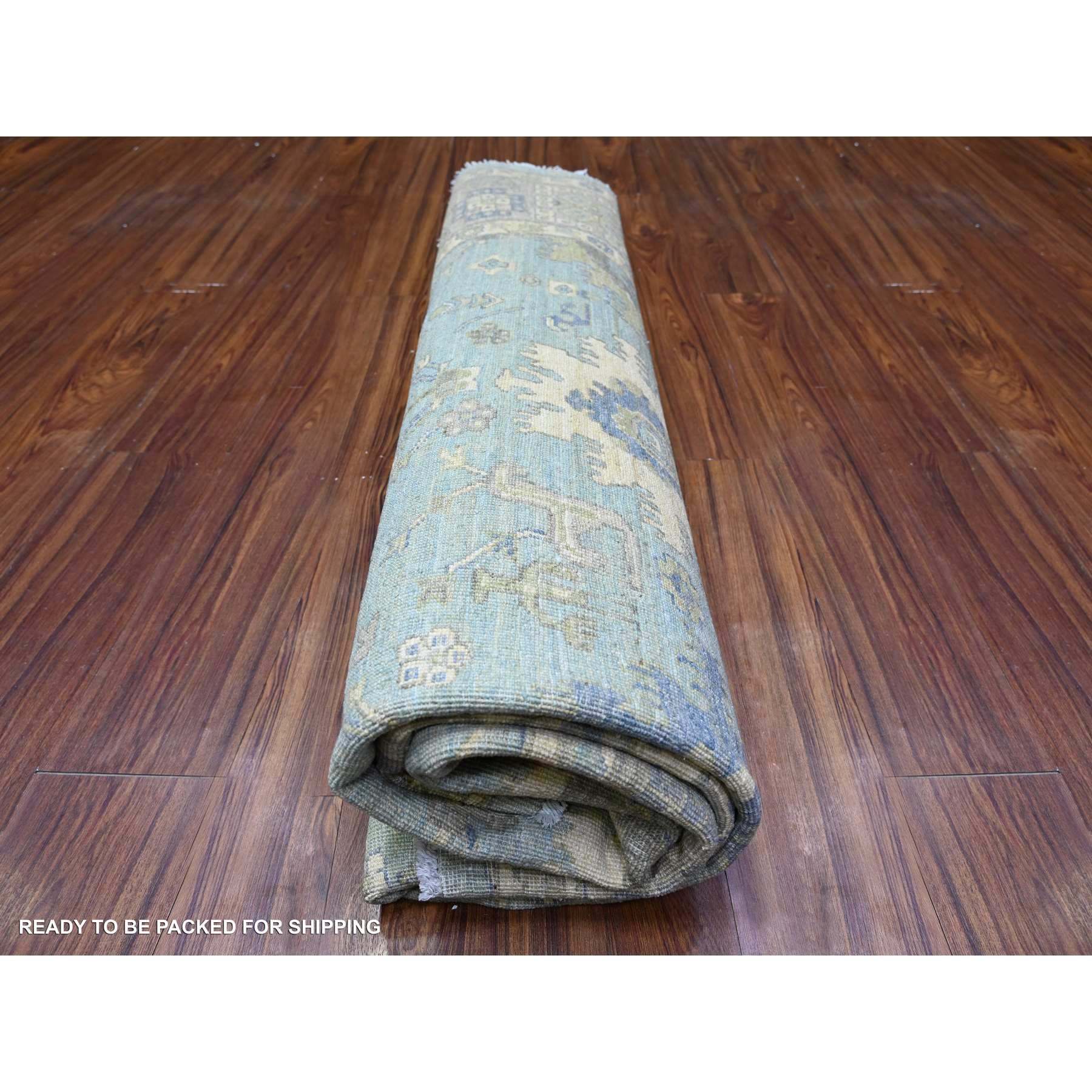 Oushak-And-Peshawar-Hand-Knotted-Rug-373405
