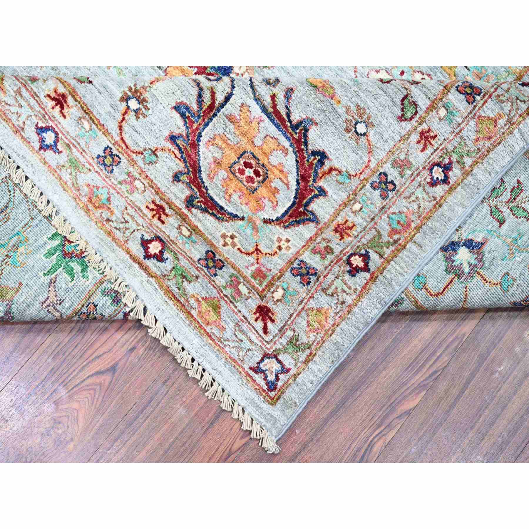 Oushak-And-Peshawar-Hand-Knotted-Rug-373470
