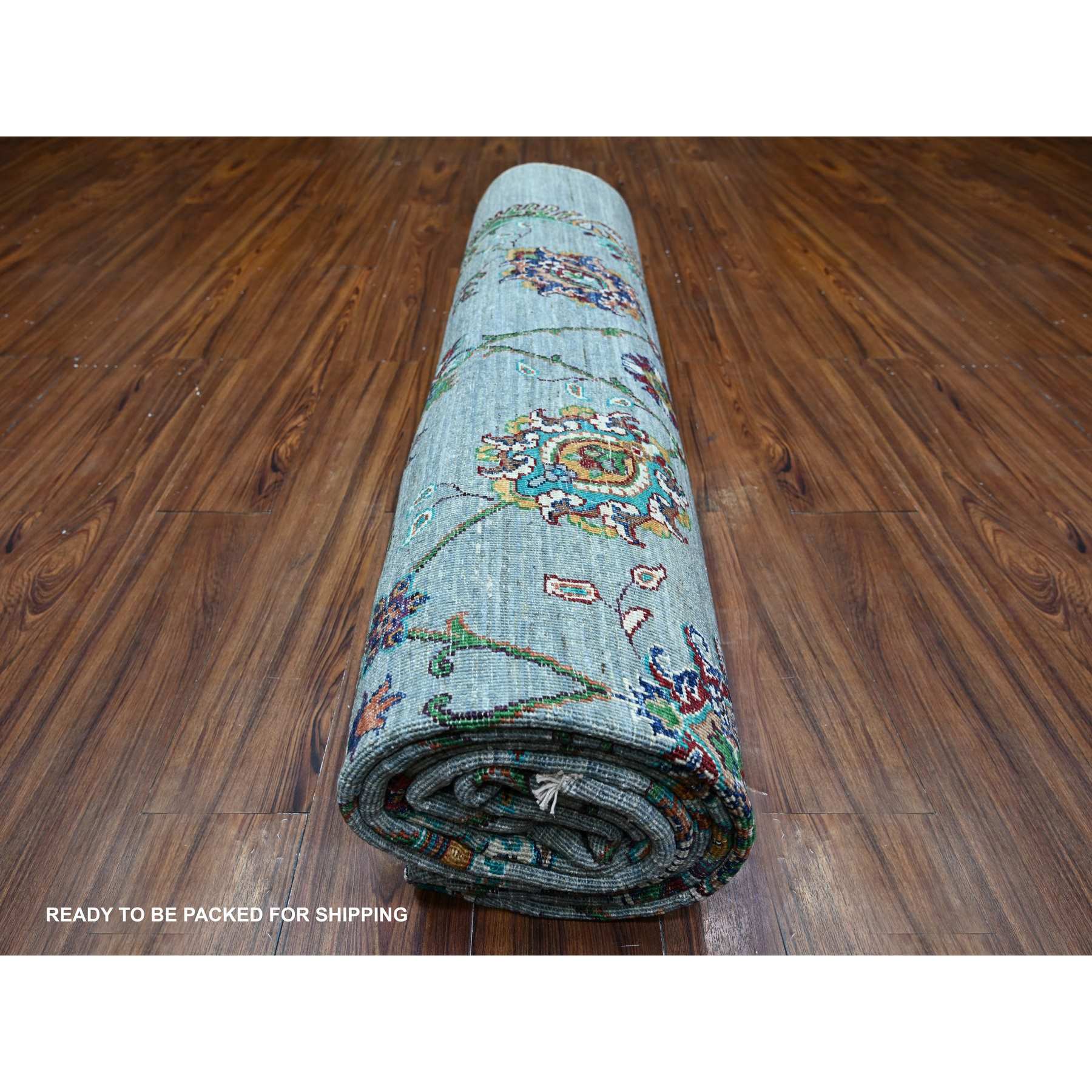 Oushak-And-Peshawar-Hand-Knotted-Rug-373520