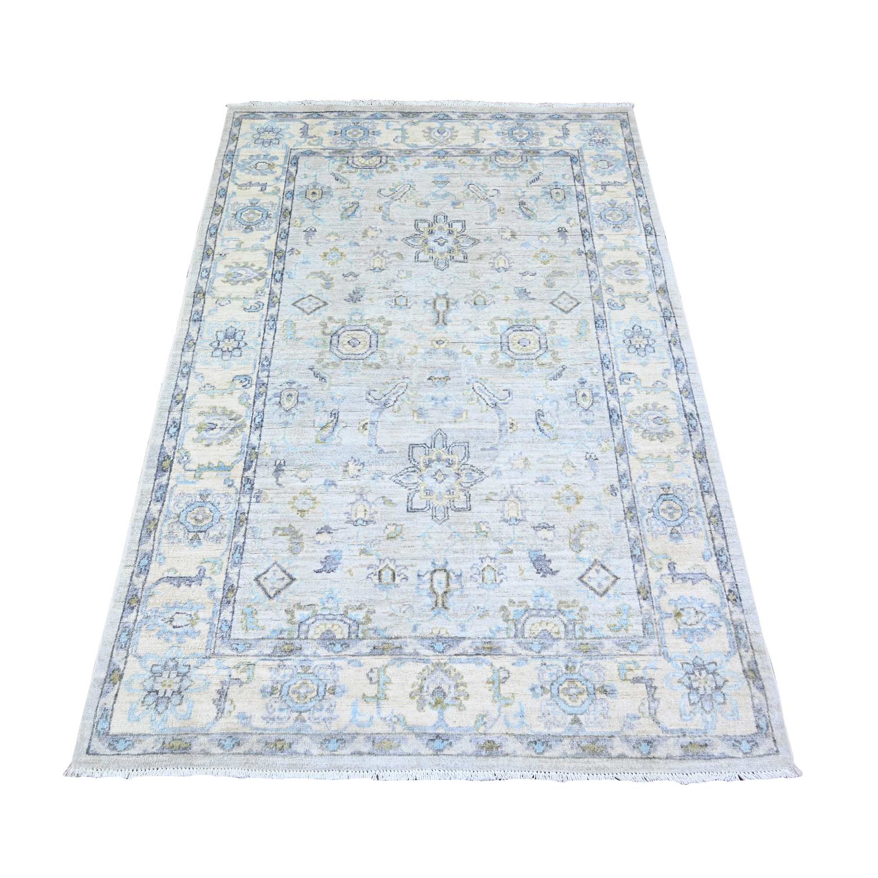 Oushak-And-Peshawar-Hand-Knotted-Rug-373920