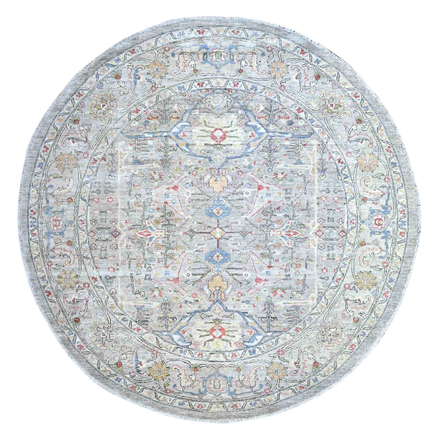 Oushak-And-Peshawar-Hand-Knotted-Rug-374100