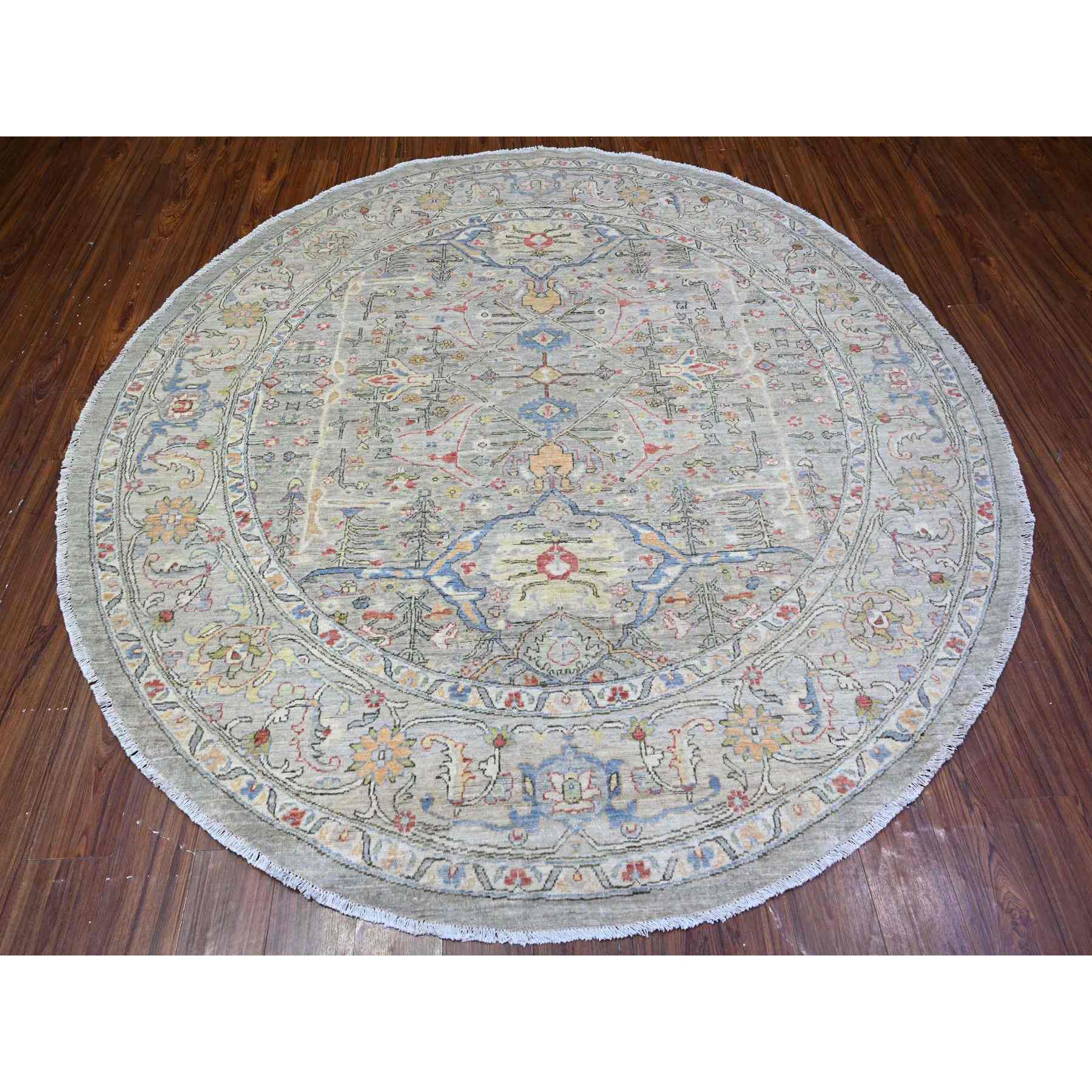 Oushak-And-Peshawar-Hand-Knotted-Rug-374100