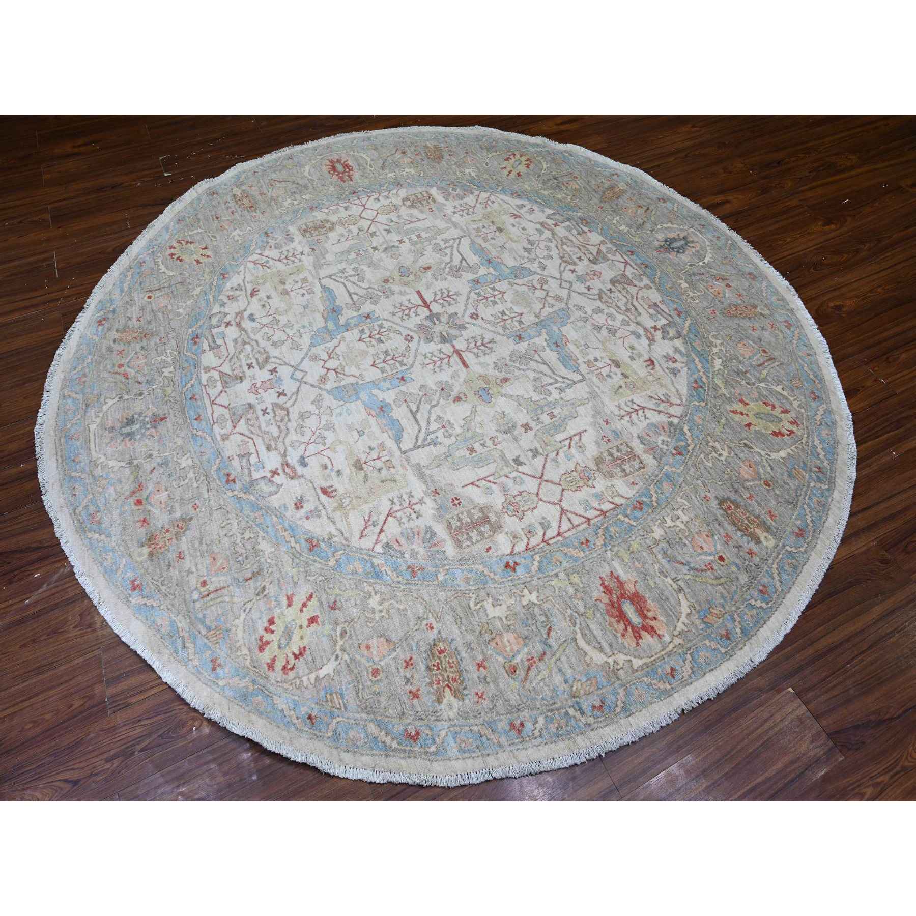 Oushak-And-Peshawar-Hand-Knotted-Rug-374105