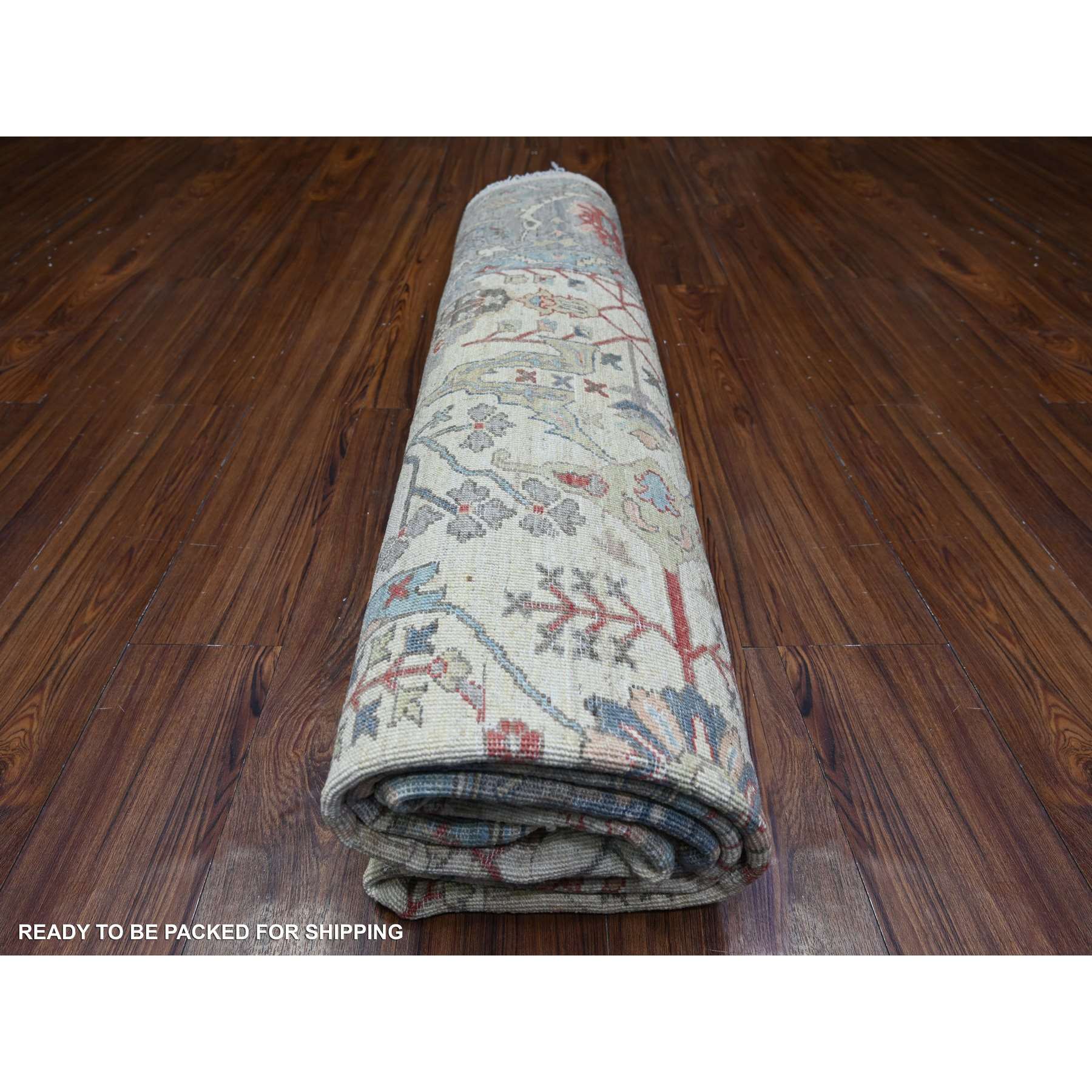 Oushak-And-Peshawar-Hand-Knotted-Rug-374105