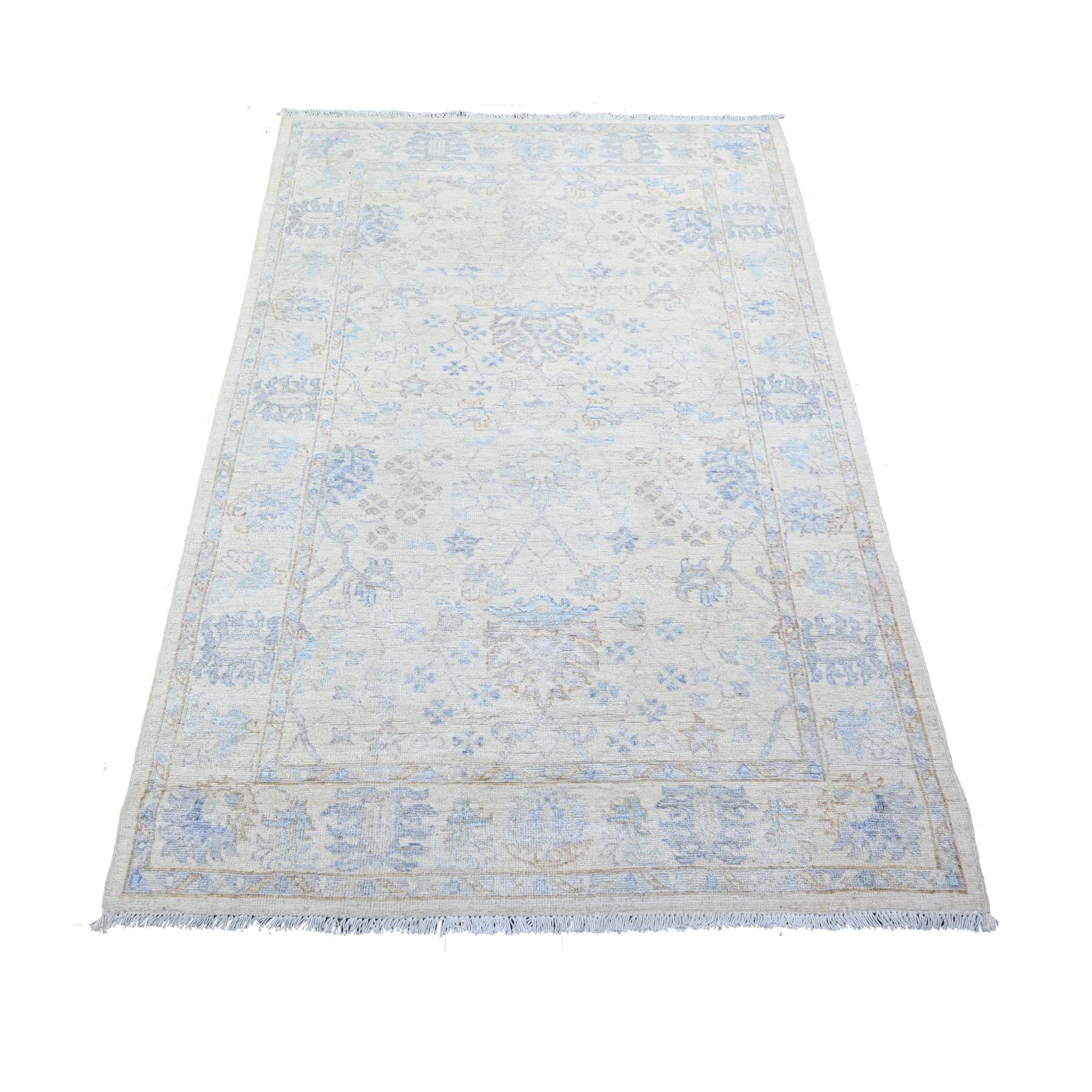 Oushak-And-Peshawar-Hand-Knotted-Rug-374390