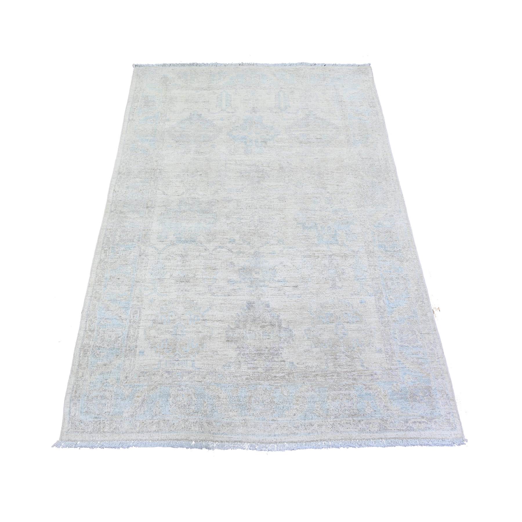 Oushak-And-Peshawar-Hand-Knotted-Rug-374395
