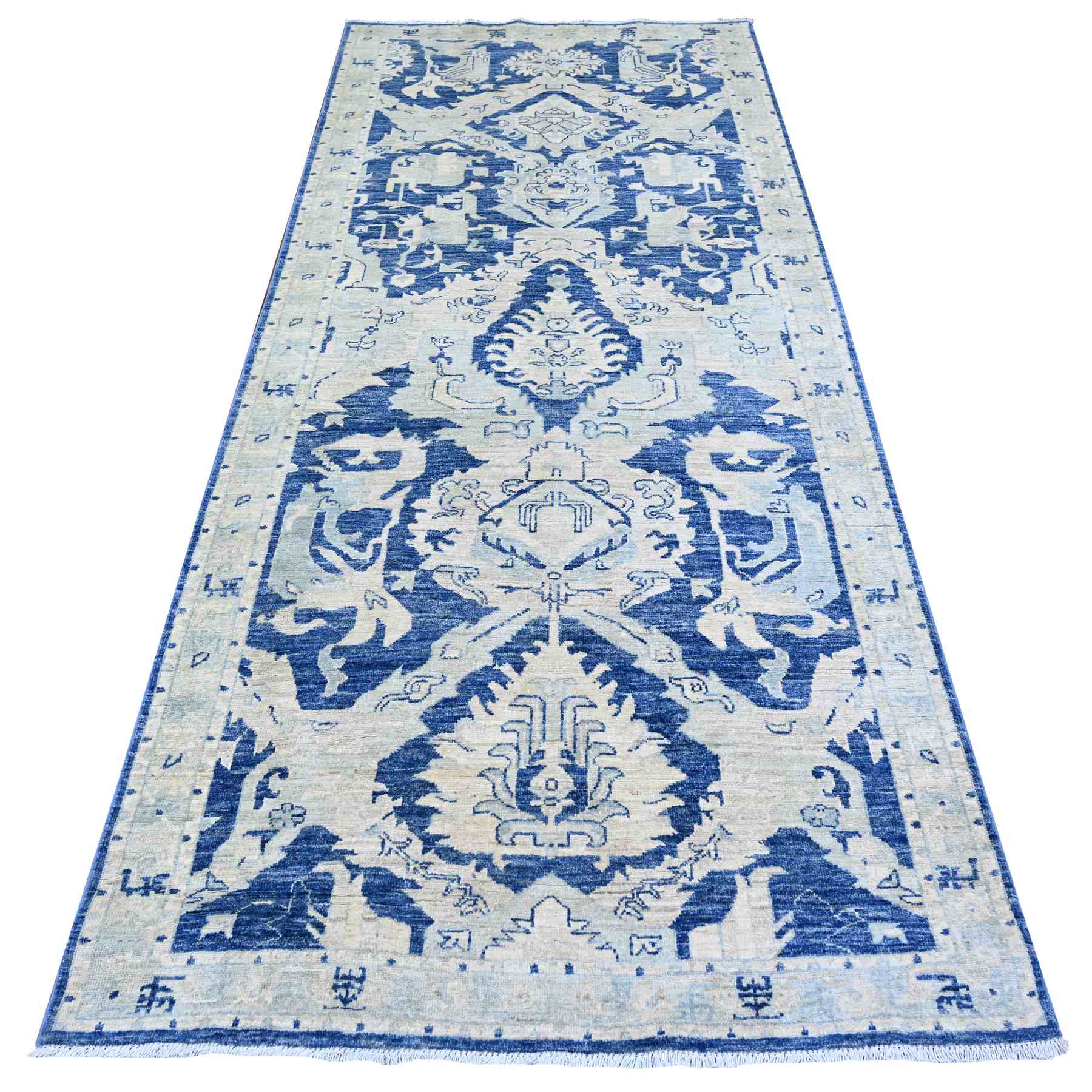 Oushak-And-Peshawar-Hand-Knotted-Rug-374510