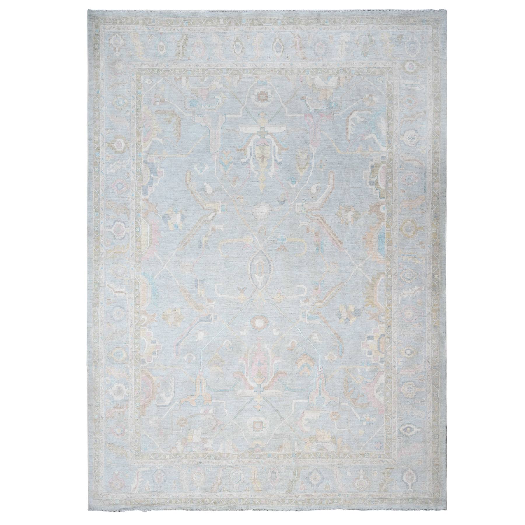 Oushak-And-Peshawar-Hand-Knotted-Rug-374725