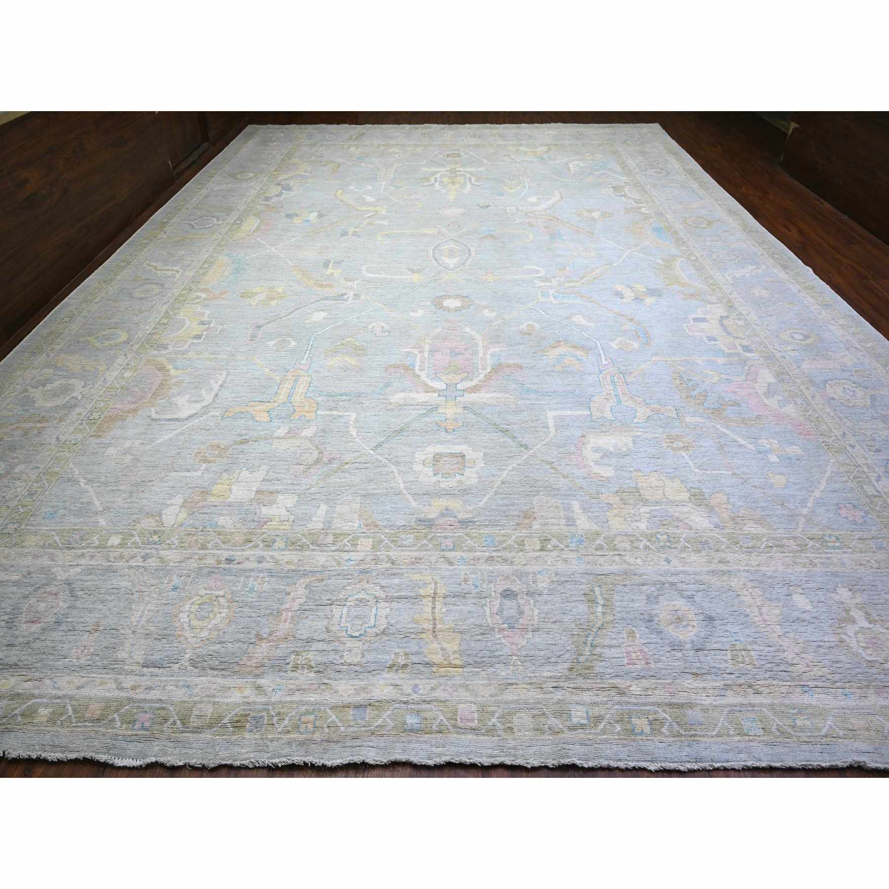 Oushak-And-Peshawar-Hand-Knotted-Rug-374725