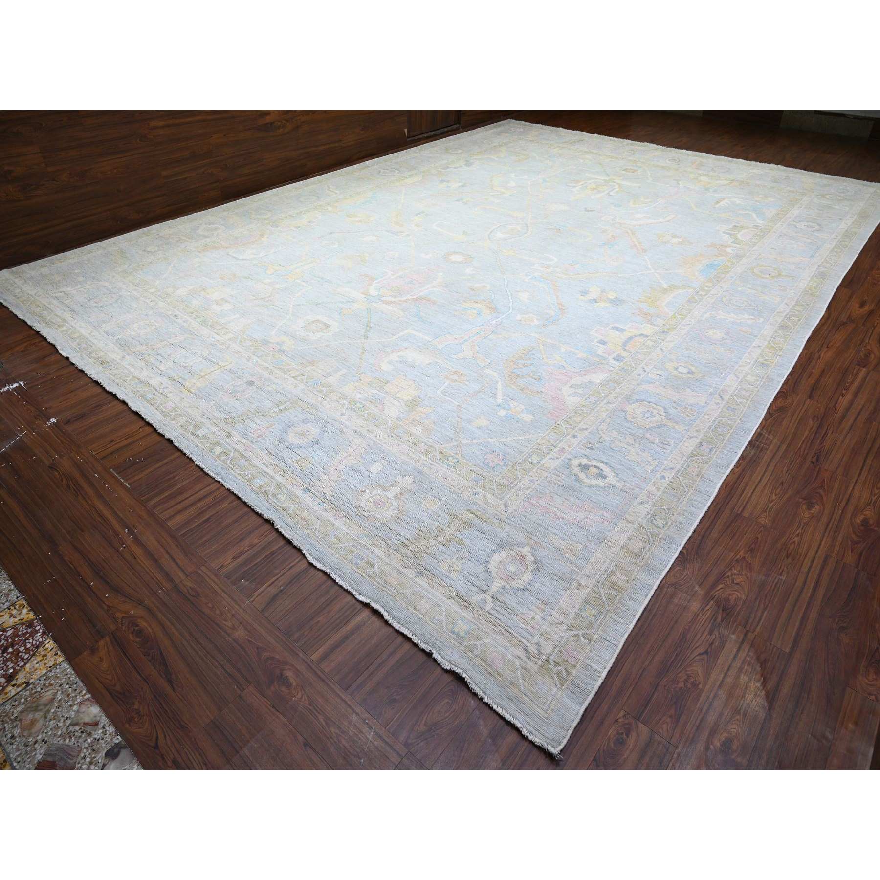 Oushak-And-Peshawar-Hand-Knotted-Rug-374725