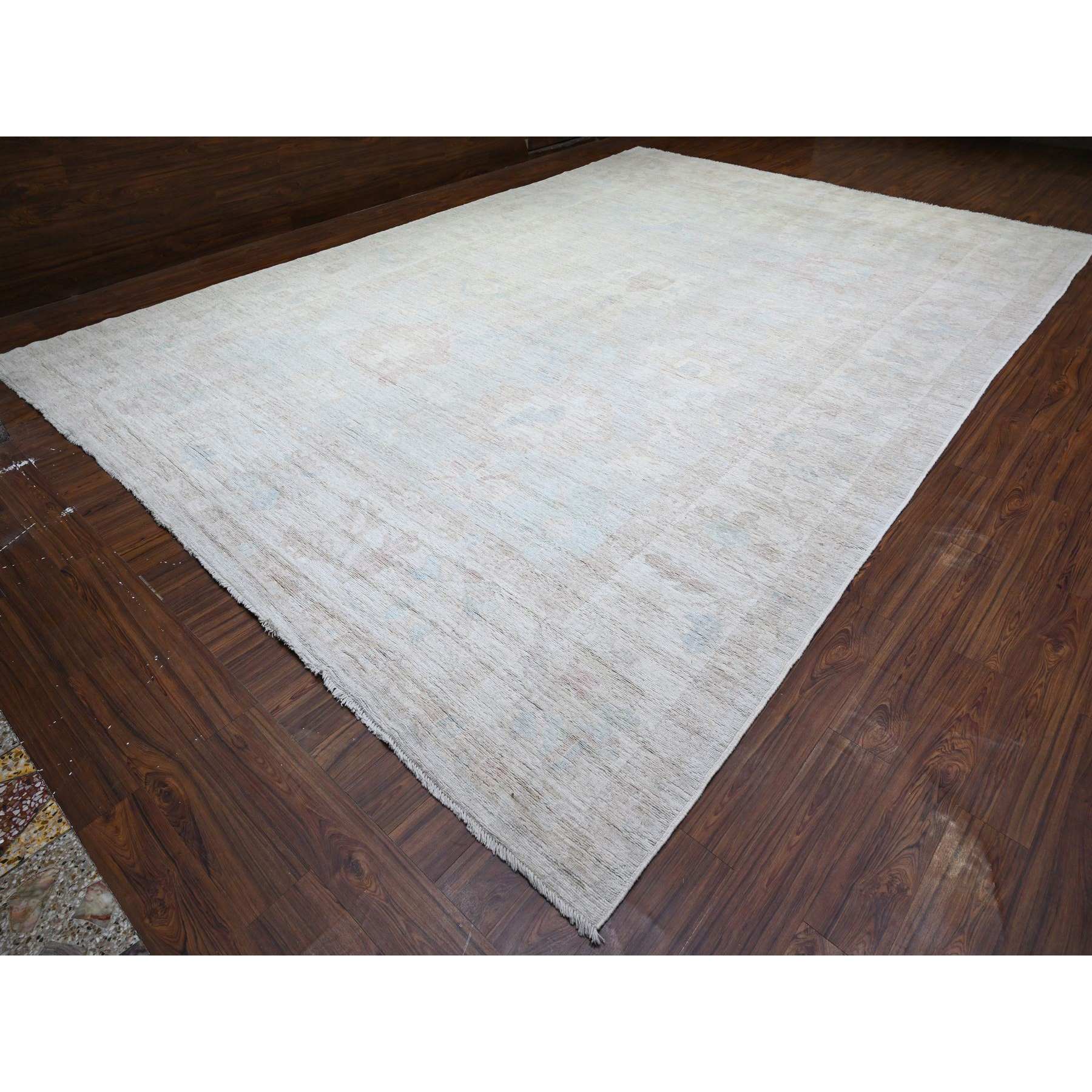 Oushak-And-Peshawar-Hand-Knotted-Rug-374730