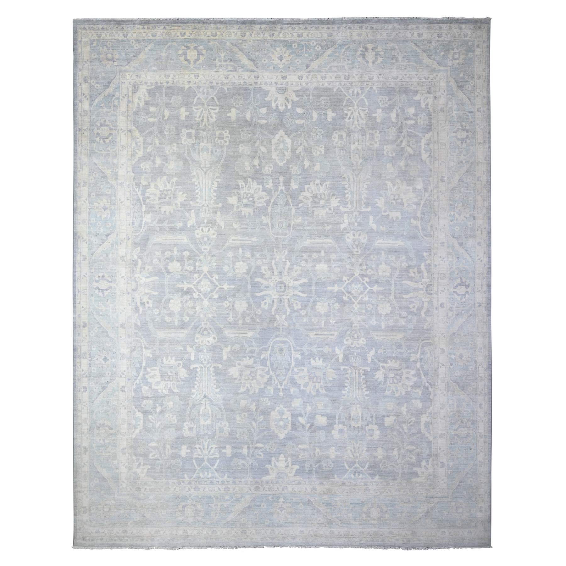 Oushak-And-Peshawar-Hand-Knotted-Rug-374860