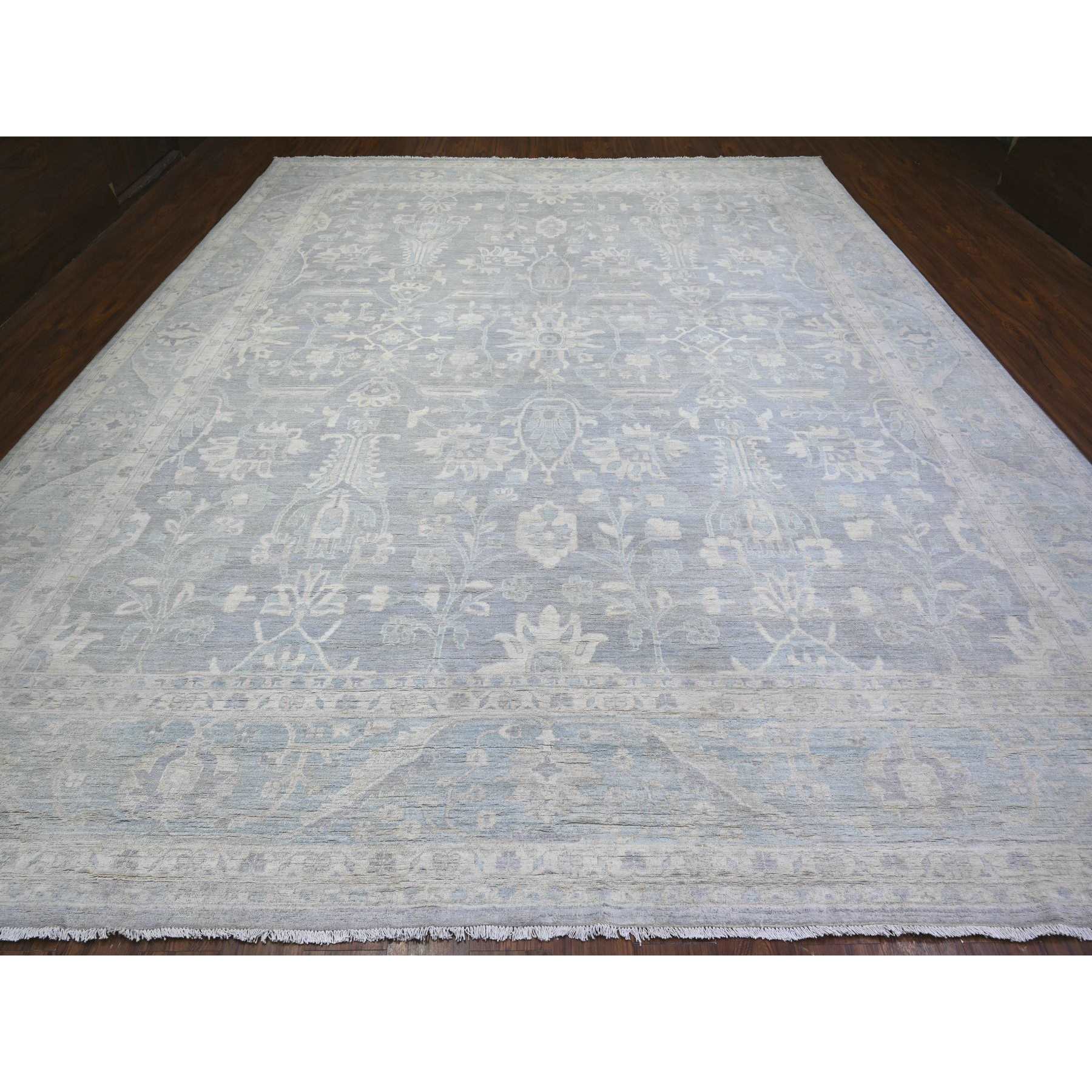 Oushak-And-Peshawar-Hand-Knotted-Rug-374860