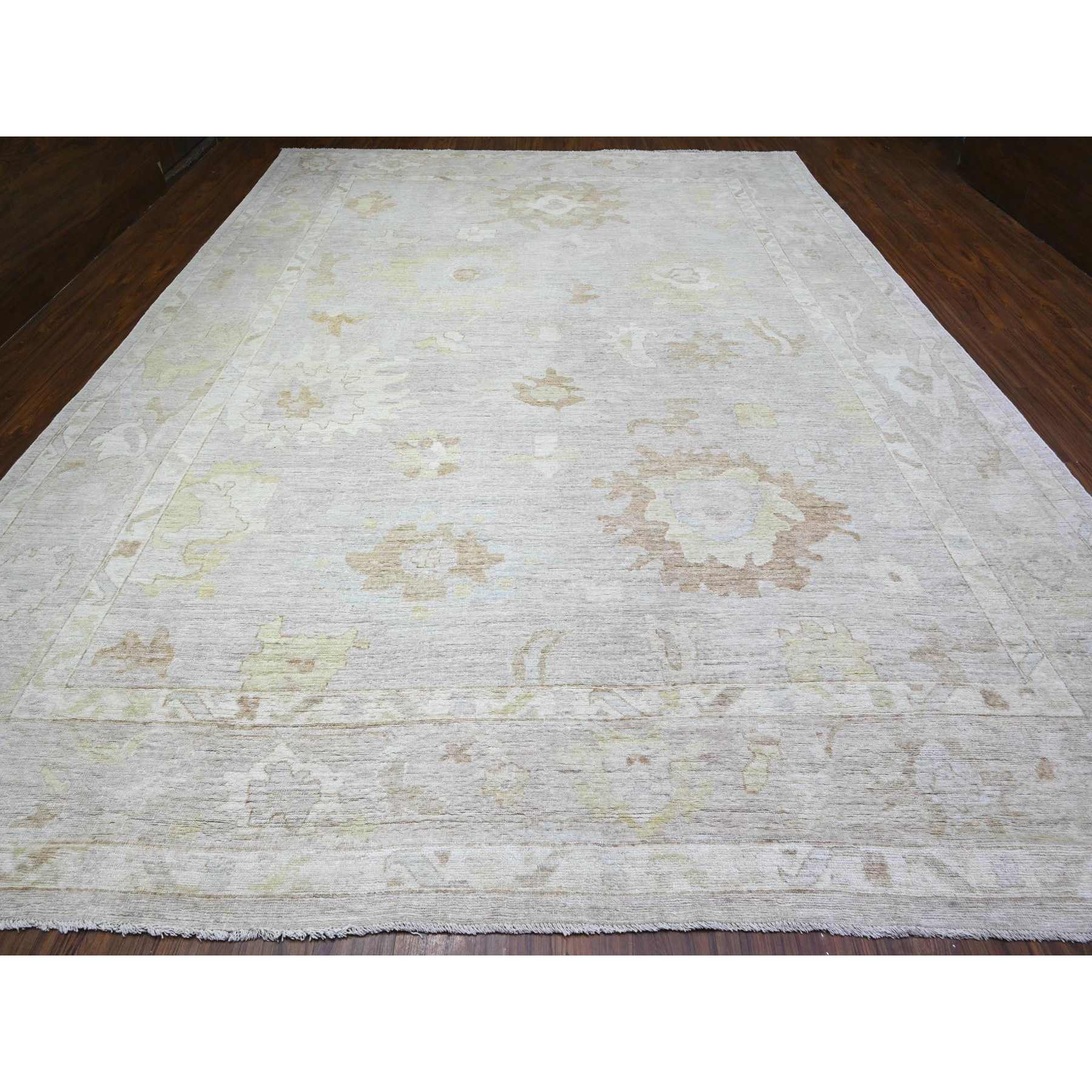 Oushak-And-Peshawar-Hand-Knotted-Rug-374985