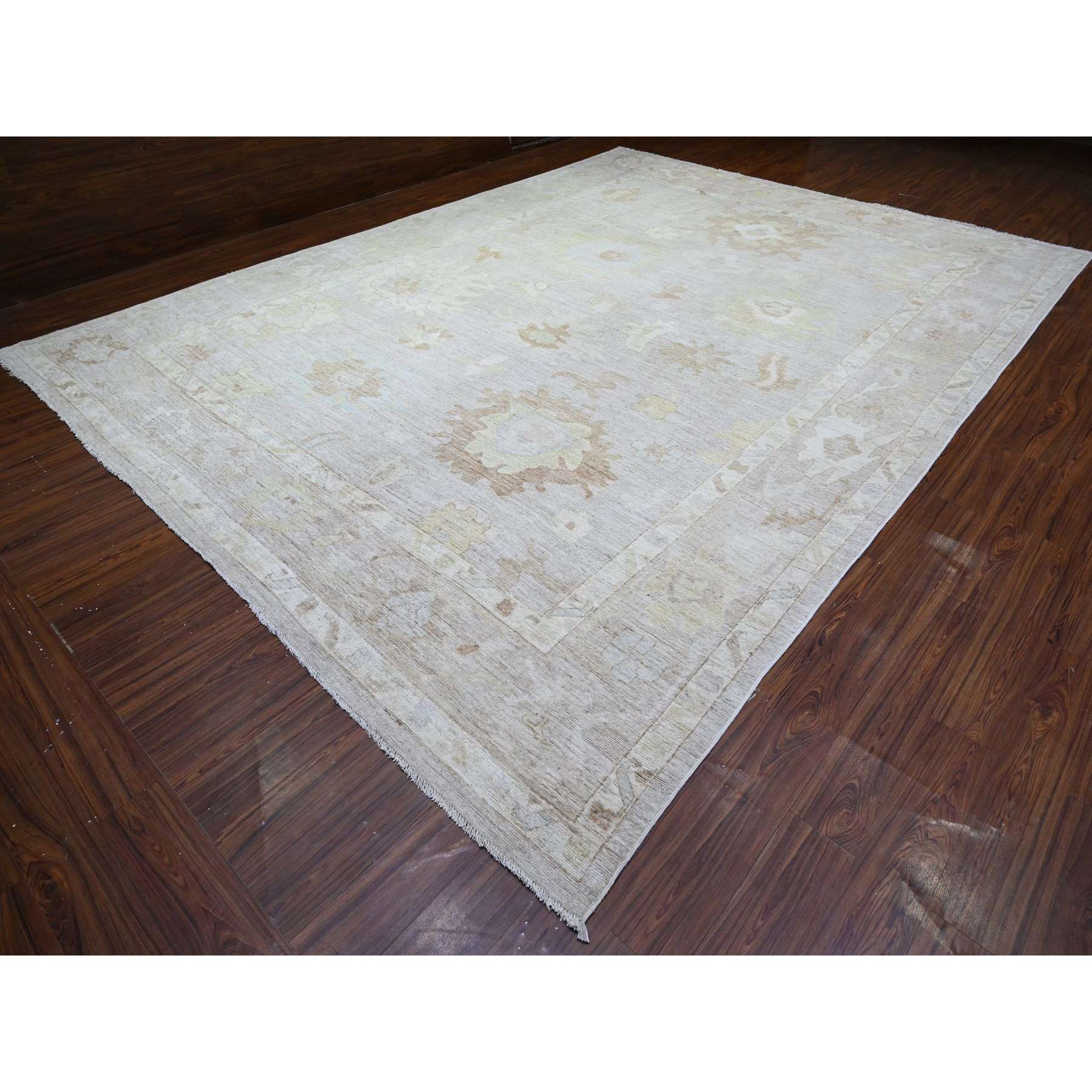 Oushak-And-Peshawar-Hand-Knotted-Rug-374985