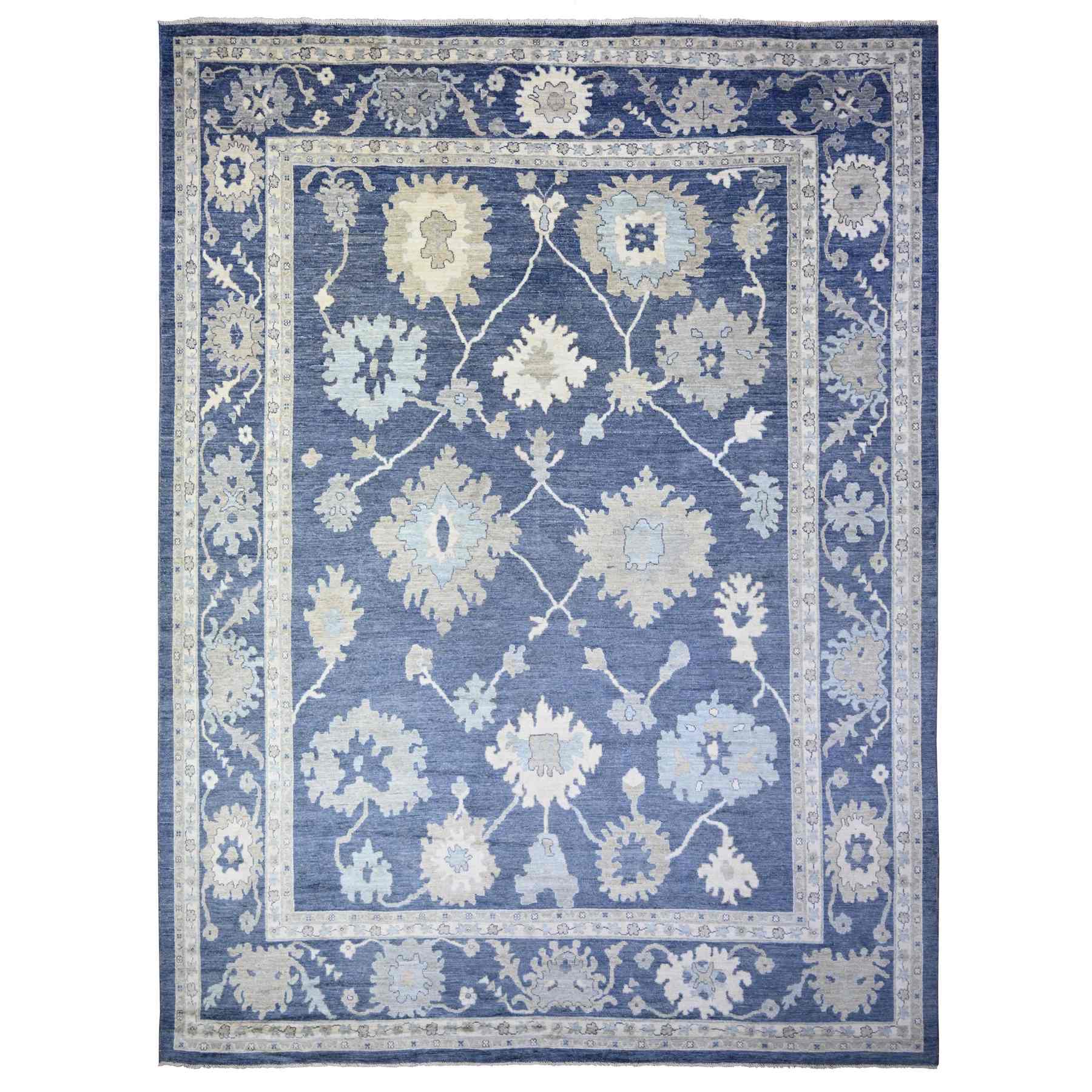 Oushak-And-Peshawar-Hand-Knotted-Rug-374995