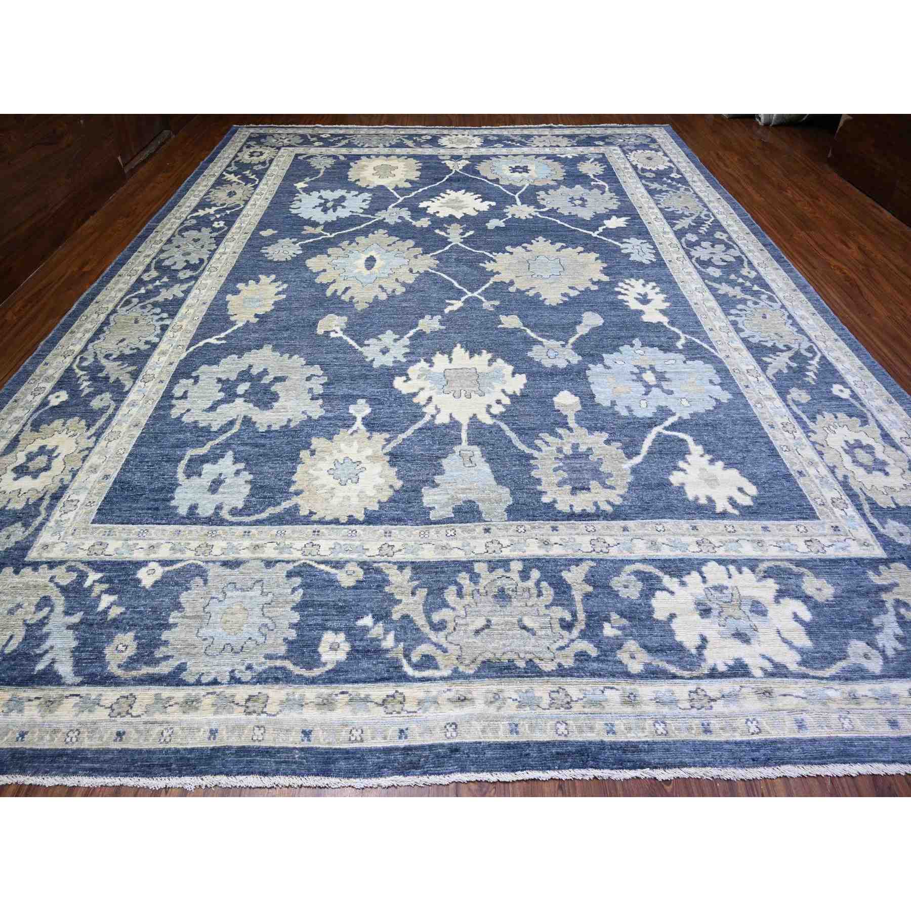 Oushak-And-Peshawar-Hand-Knotted-Rug-374995