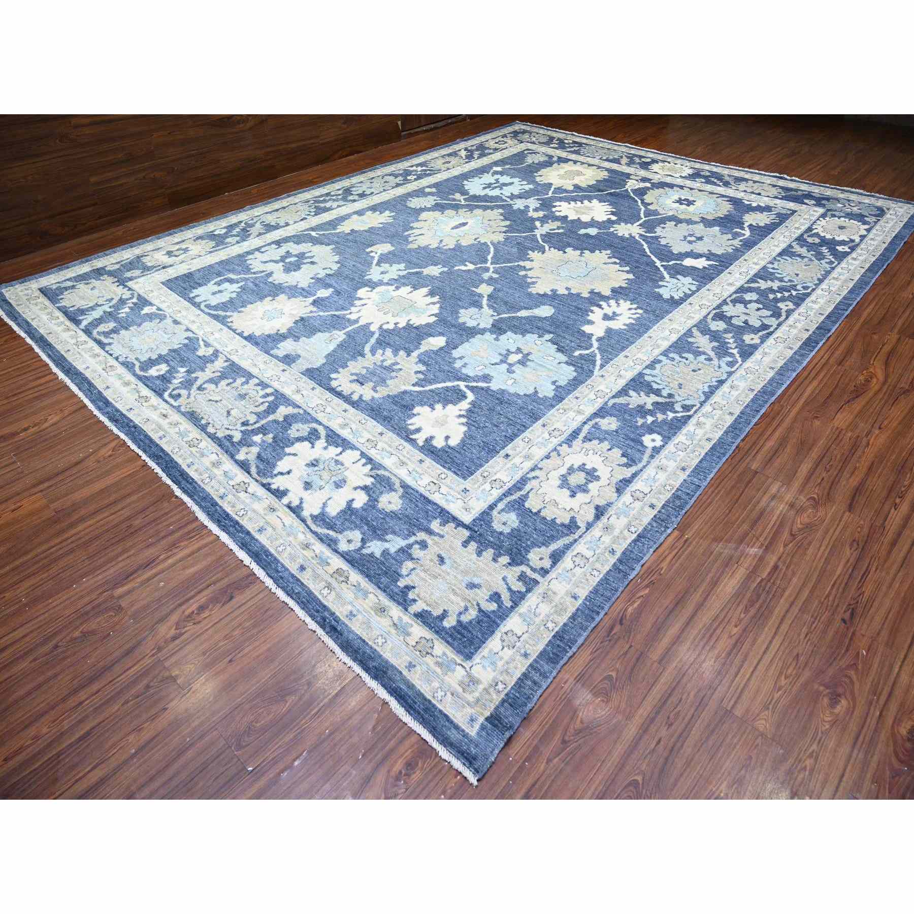 Oushak-And-Peshawar-Hand-Knotted-Rug-374995
