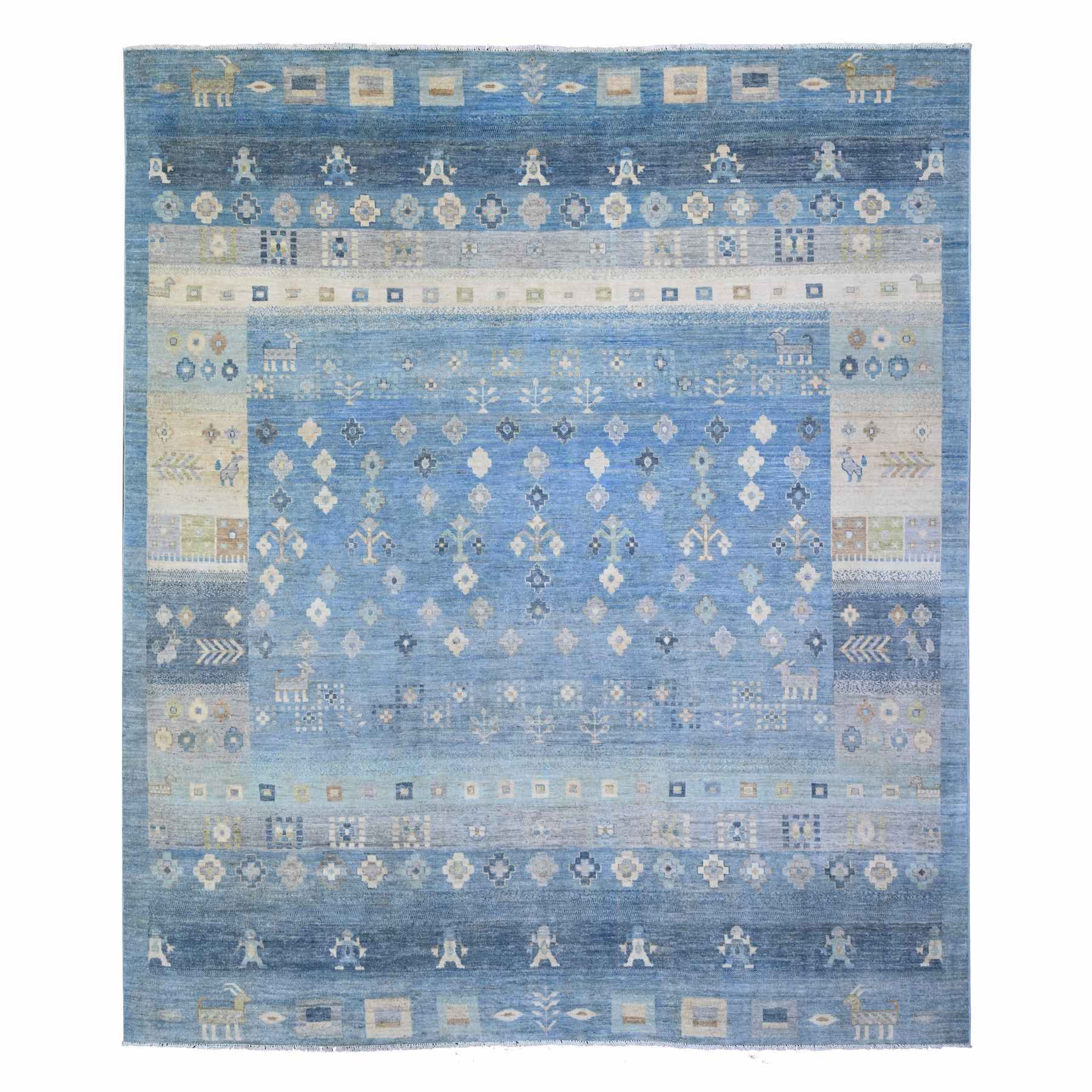 Tribal-Geometric-Hand-Knotted-Rug-373455