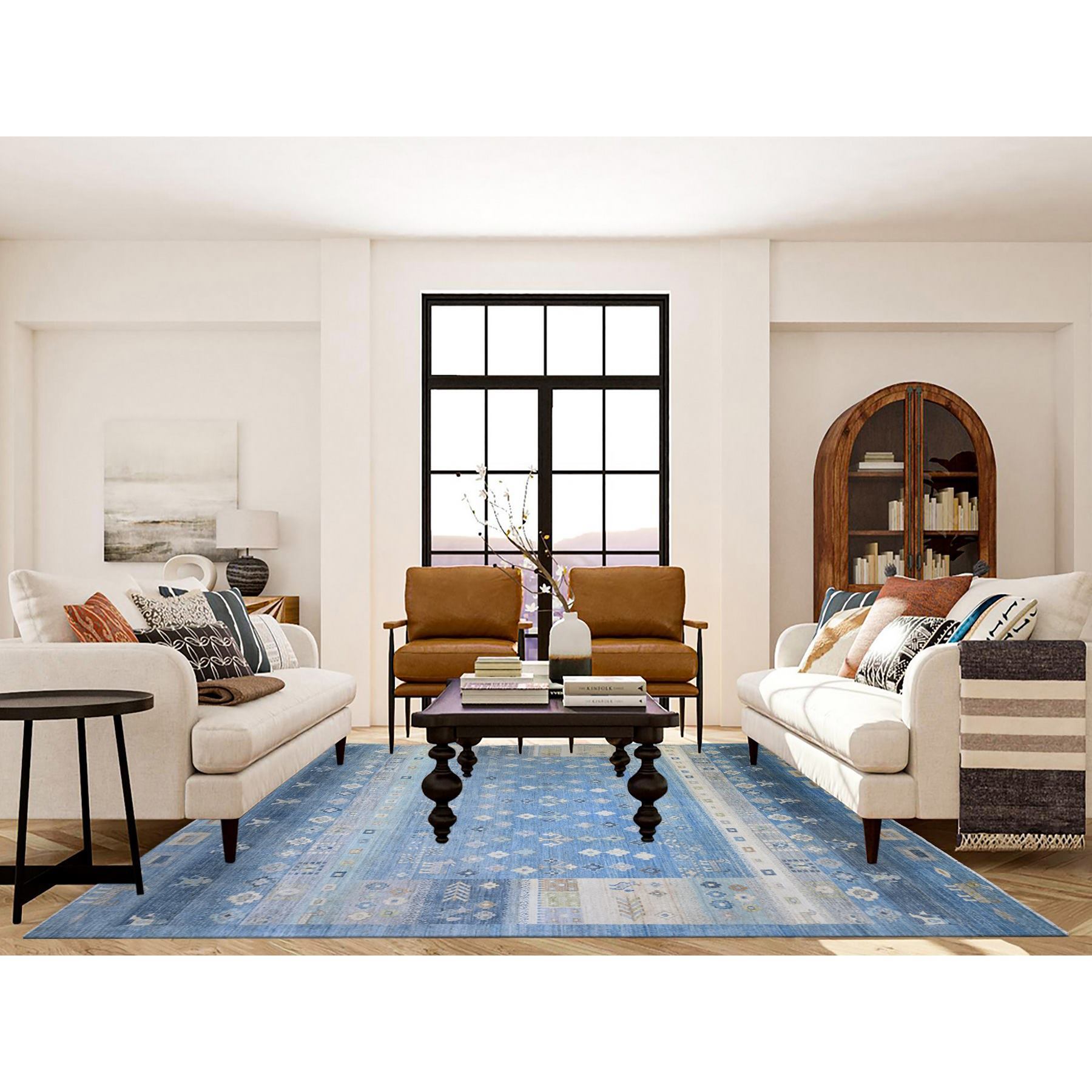 Tribal-Geometric-Hand-Knotted-Rug-373455