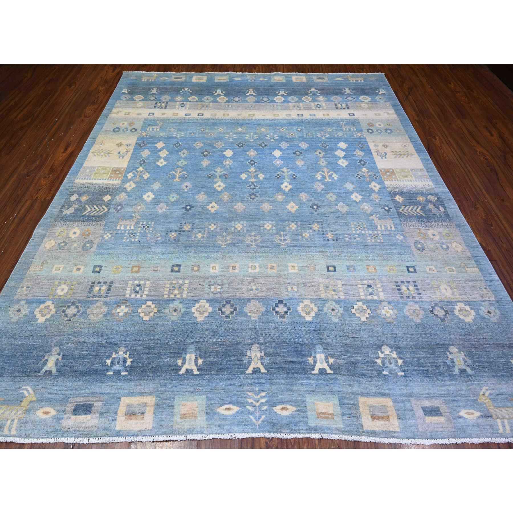 Tribal-Geometric-Hand-Knotted-Rug-373455