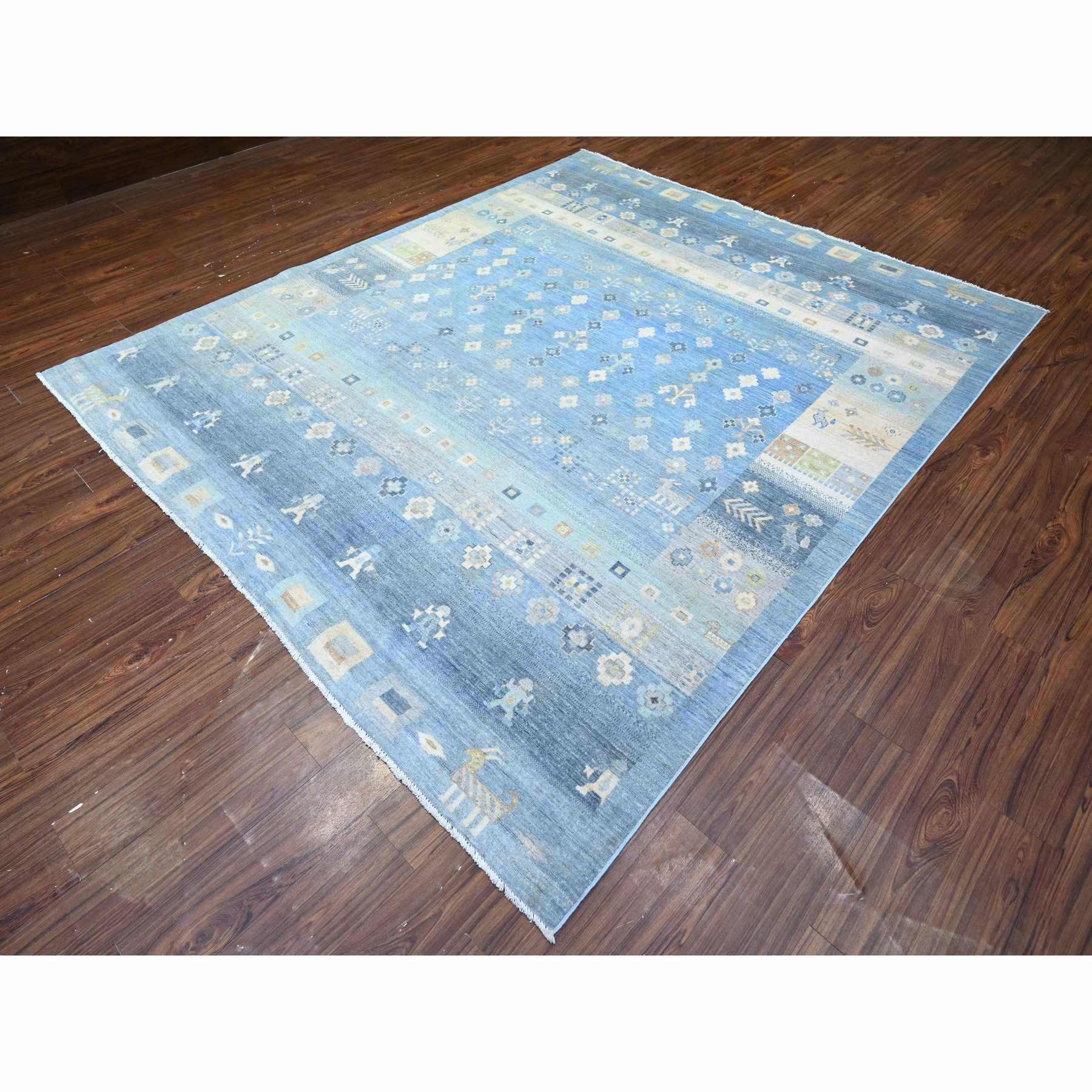 Tribal-Geometric-Hand-Knotted-Rug-373455