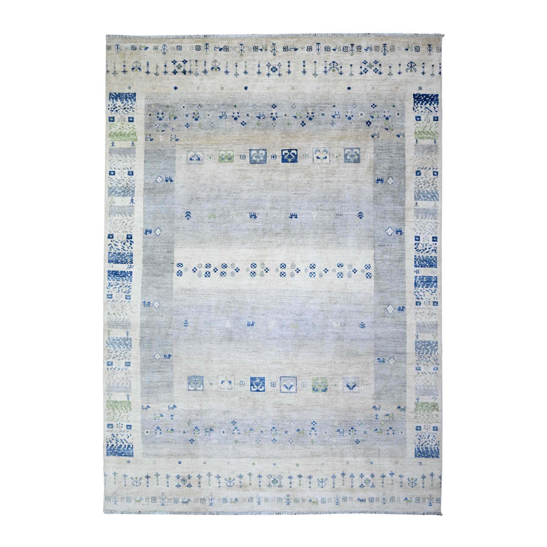 Tribal-Geometric-Hand-Knotted-Rug-373460