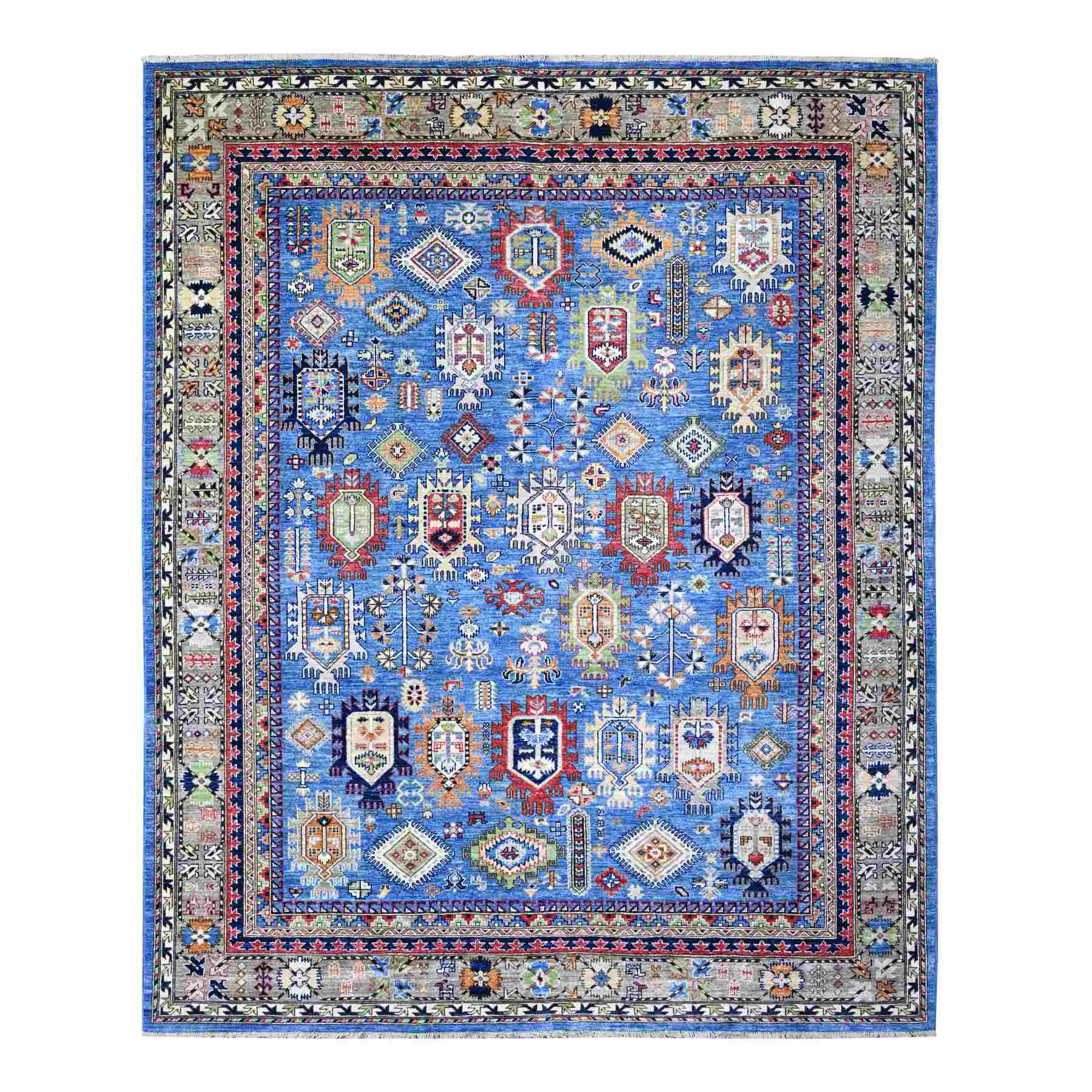 Tribal-Geometric-Hand-Knotted-Rug-373480