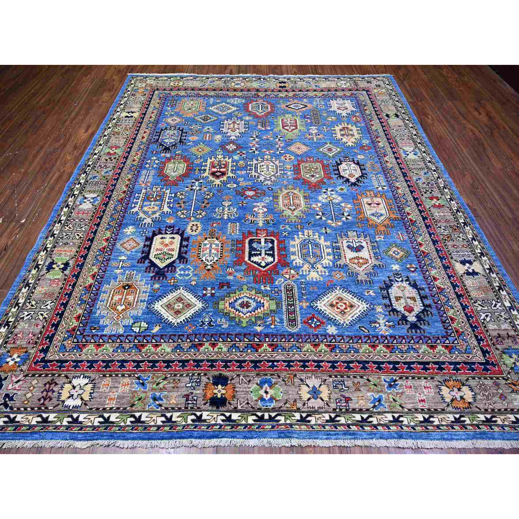 Tribal-Geometric-Hand-Knotted-Rug-373480