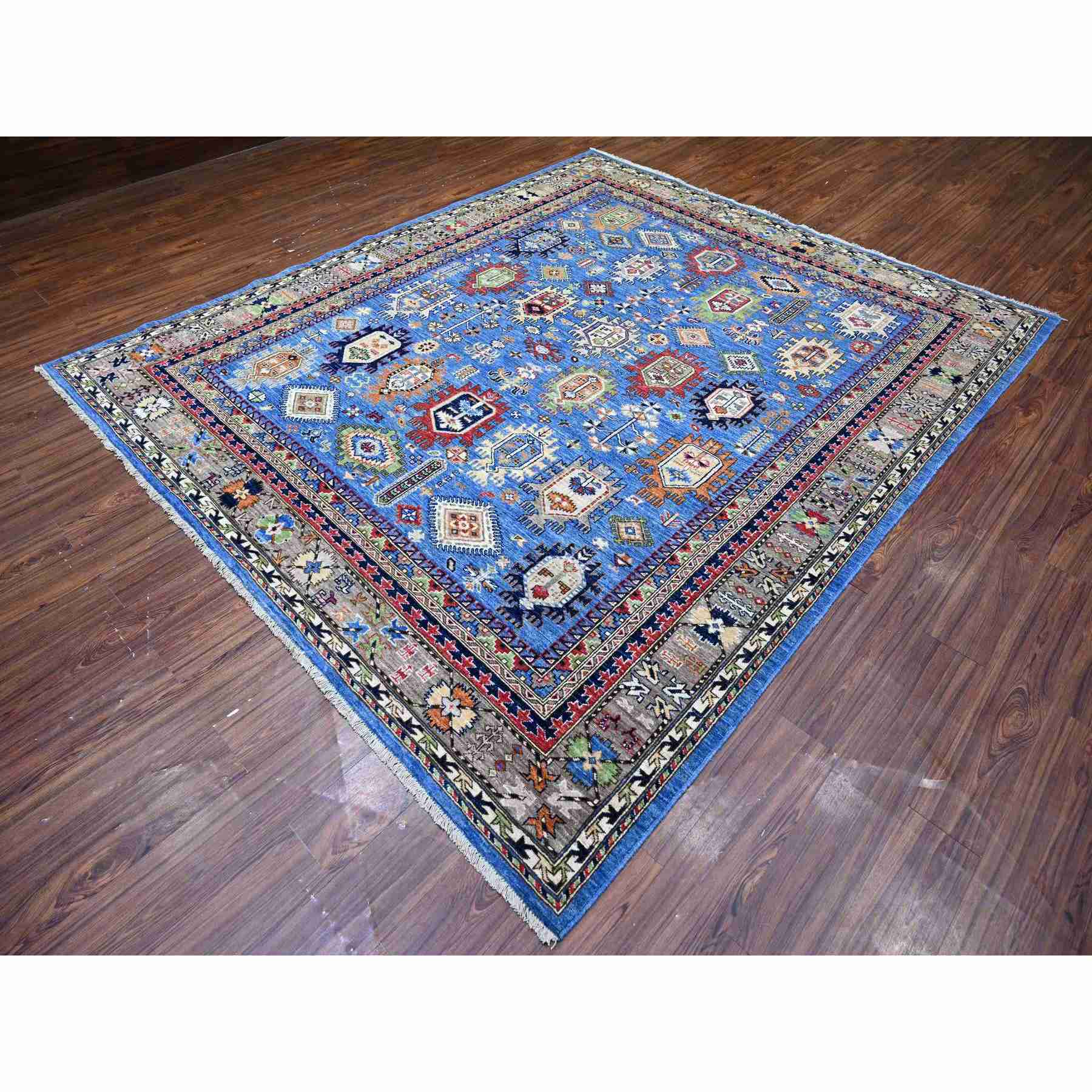 Tribal-Geometric-Hand-Knotted-Rug-373480