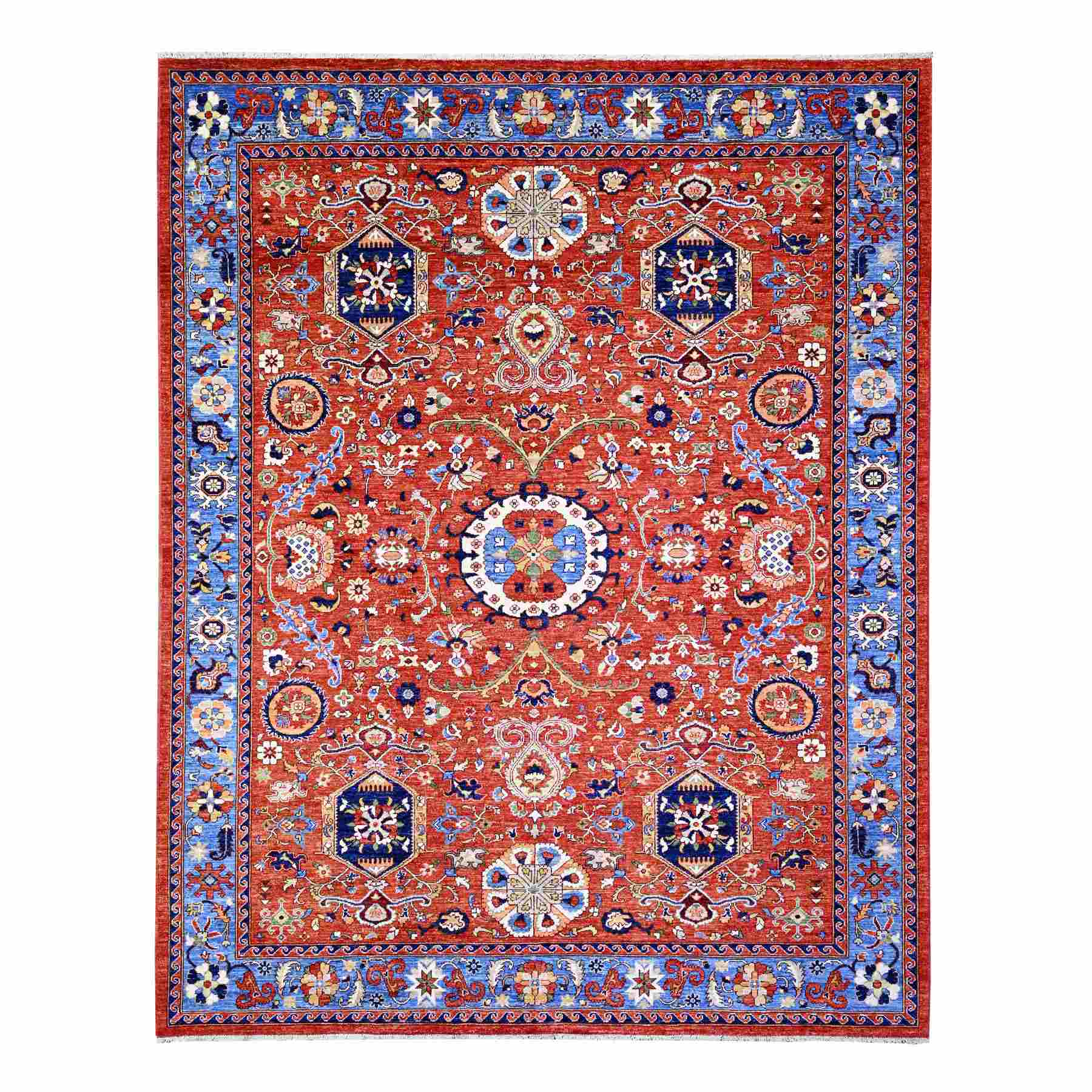 Tribal-Geometric-Hand-Knotted-Rug-373490