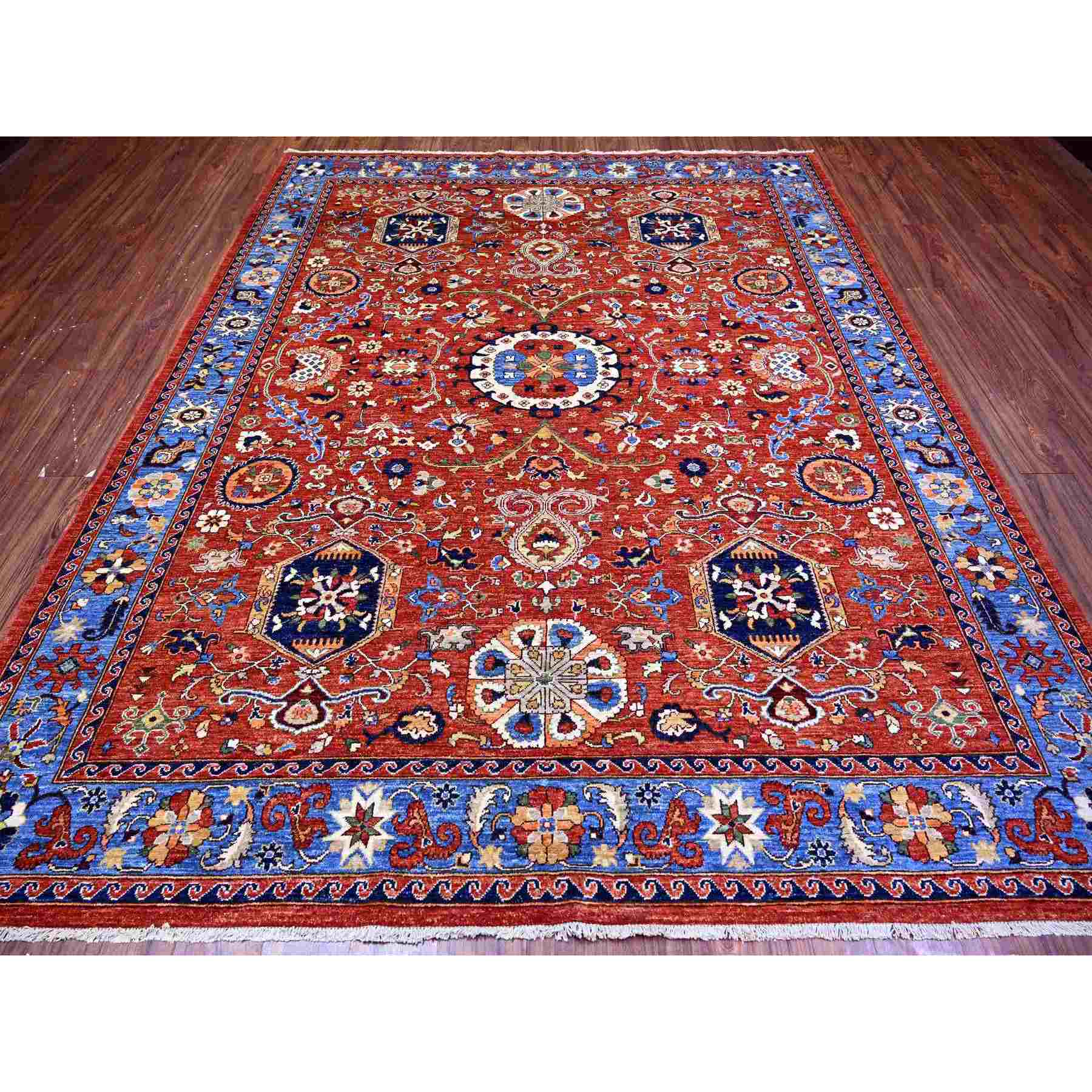 Tribal-Geometric-Hand-Knotted-Rug-373490