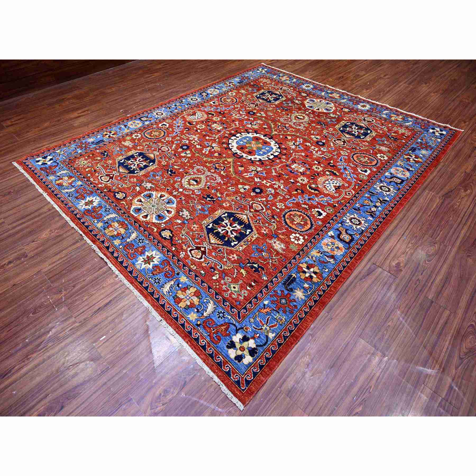 Tribal-Geometric-Hand-Knotted-Rug-373490